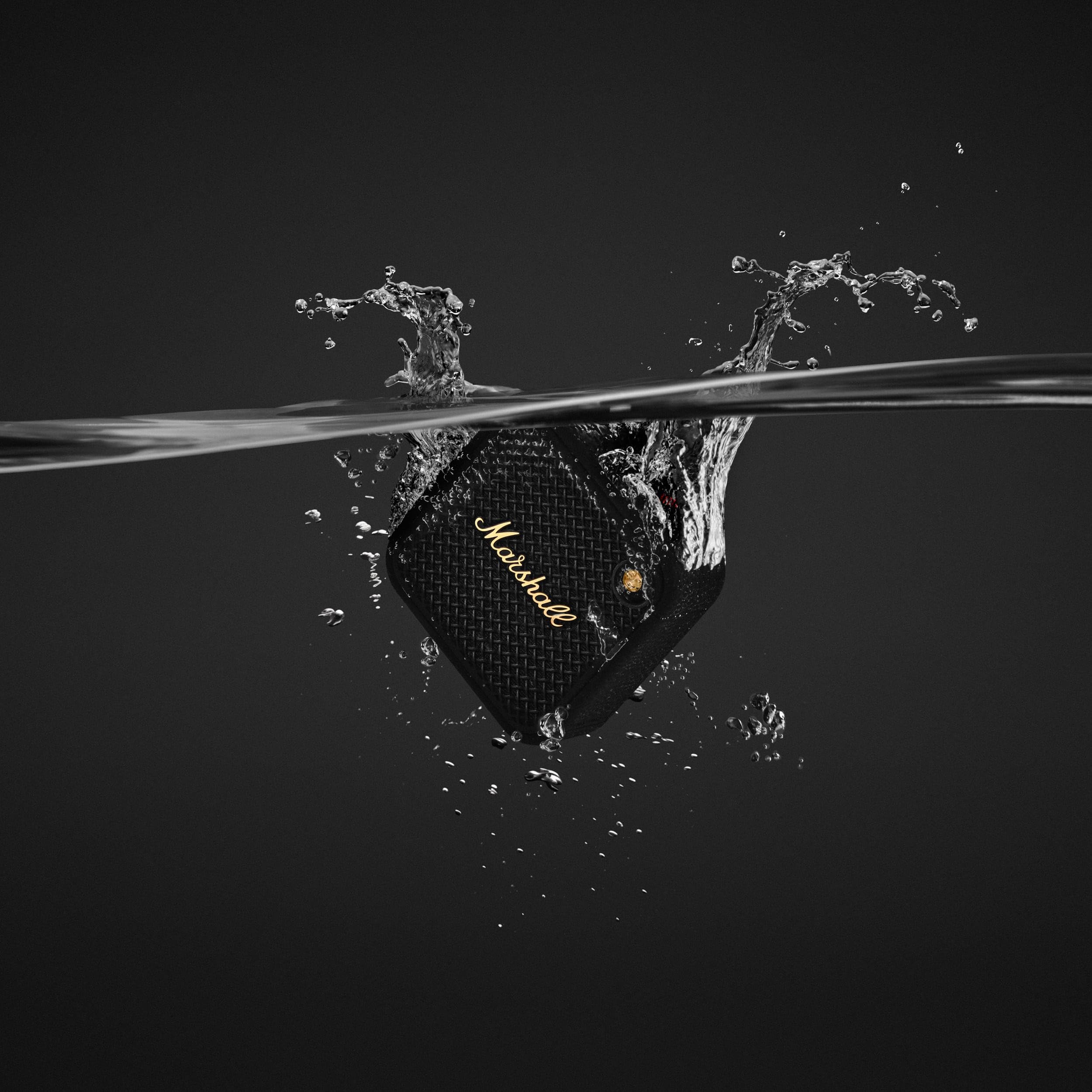 Marshall Willen II Bluetooth Portable Speaker - Wireless Outdoor Speaker with Rich Bass, IP67 Waterproof, 15+ Hours Playtime - Perfect for Travel, Beach, Camping & Home Use (Black & Brass)