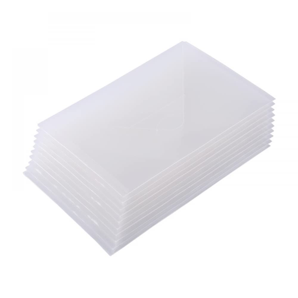 10 Pack Large Clear Plastic Stamp and Dies Storage Pockets - 8.75x6 Inch Transparent Folders for Cutting Dies, Stencils, Embossing Crafts - Perfect for DIY Scrapbooking, Card Making, and Craft Organization