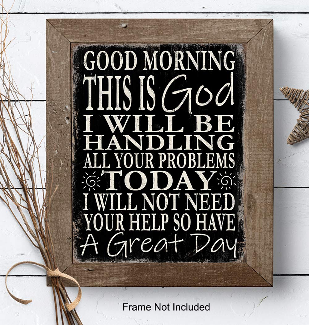 Religious Wall Art Decor - Inspirational Christian Picture for Home & Church - Catholic Gifts for Men & Women - Faith-Based Wall Decor - Funny Christian Art Print - Perfect for Living Room, Bedroom, Office & Church Decorations