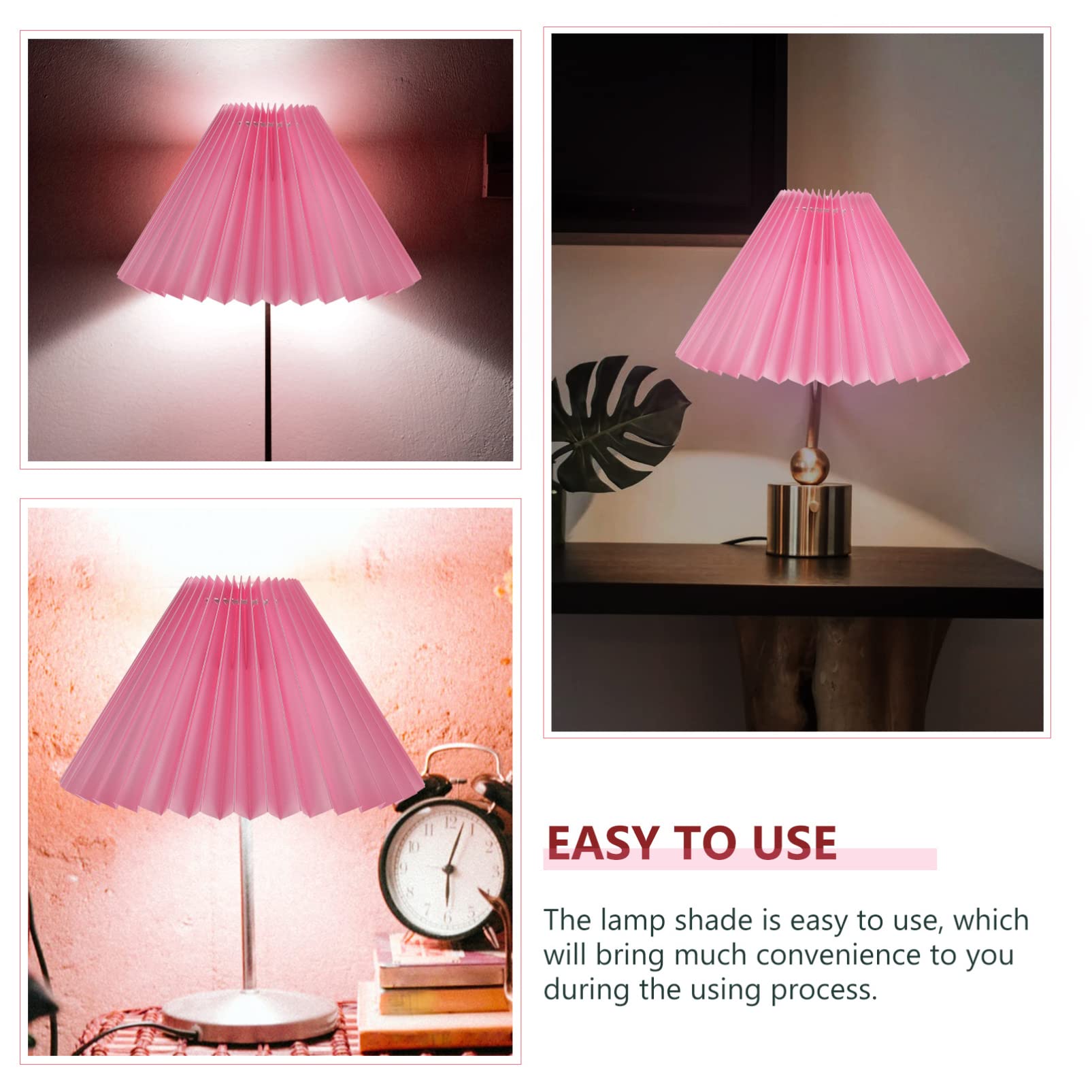 Pink Mushroom Pleated Lamp Shade - Handmade Fabric Lampshade for Bedside, Desk & Chandelier | Replacement Shade for Pendant Lights - Perfect for Nursery, Bedroom & Boho Home Decor
