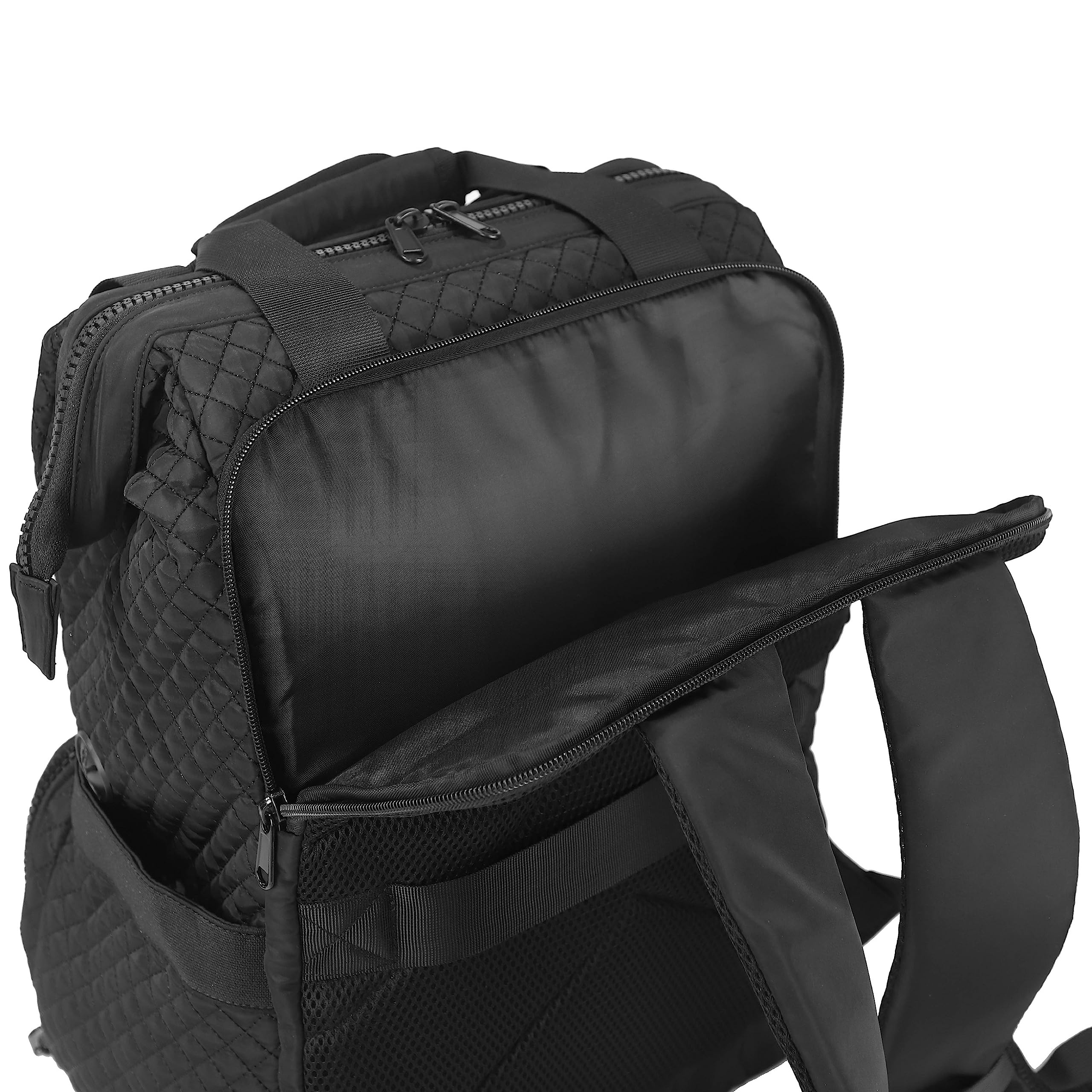 Insulated Backpack with Laptop Compartment, Drink Pockets & Mesh Organizers - Water-Resistant Travel, Gym & Work Bag for Men & Women (Black) - Perfect for Commuting, Hiking & Business Trips