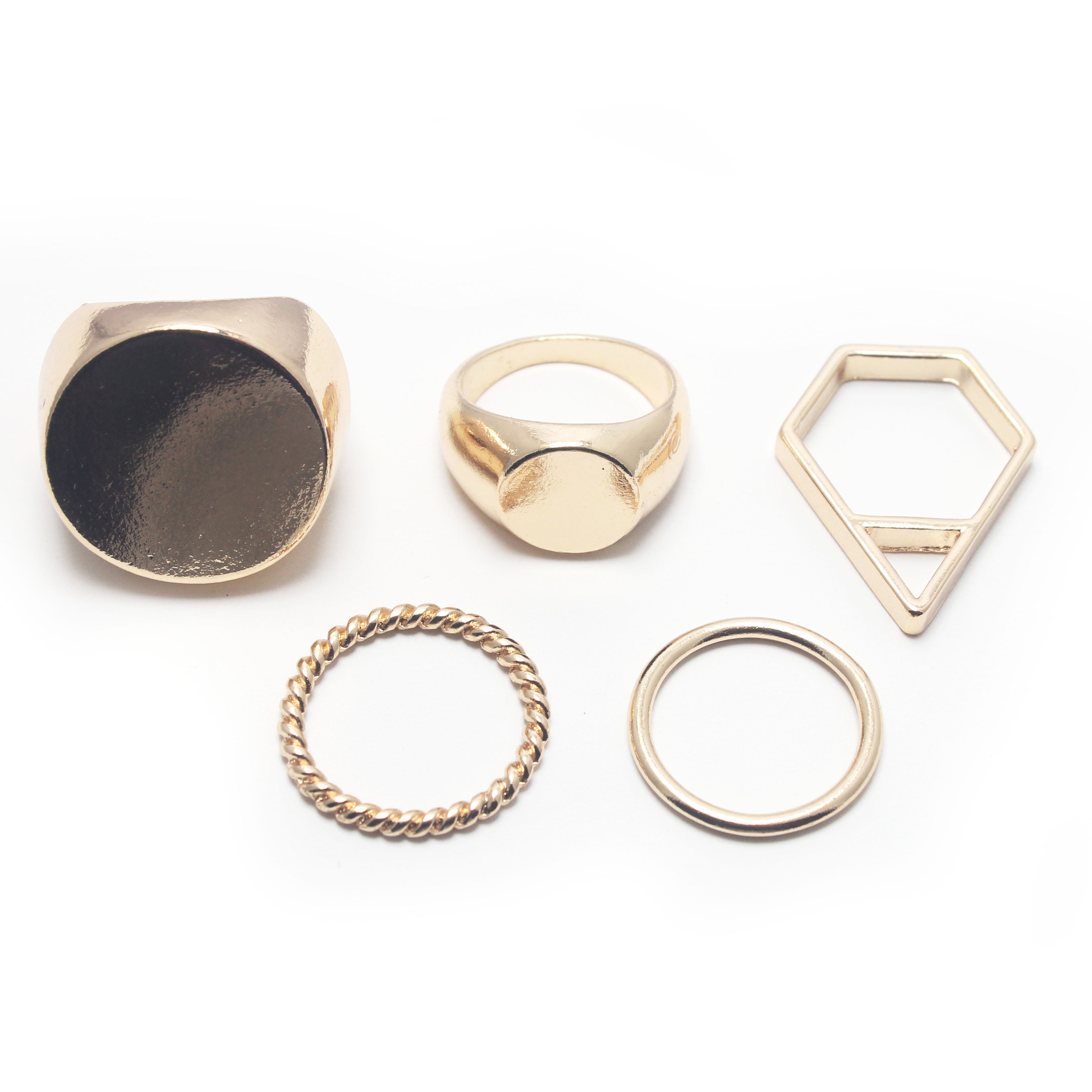 5-Piece Stackable Rings Set - 24K Gold Plated, Dainty & Elegant for Women - Perfect for Everyday Wear, Gift Giving & Special Occasions