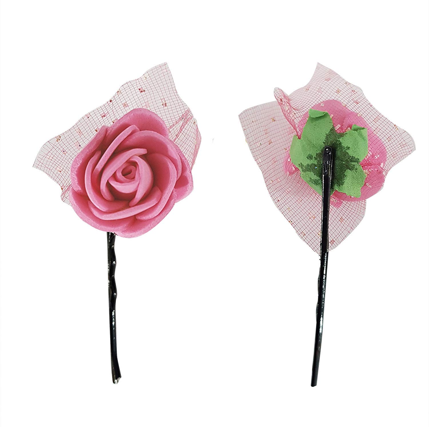 Wizme 12-Pack Floral Hair Clips for Women & Girls - Elegant Flower Hairpins for Wedding, Party, Prom & Everyday Use