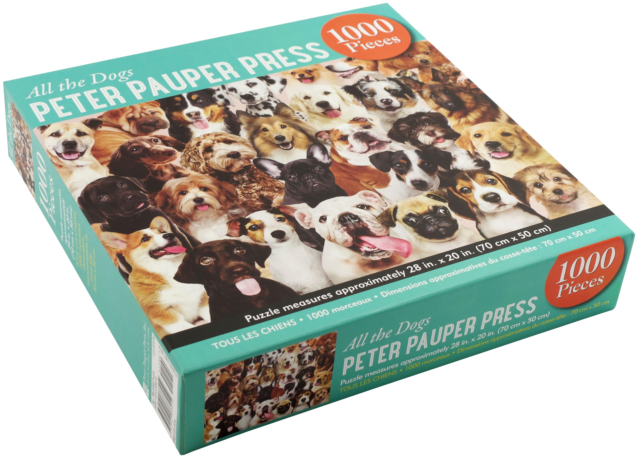 PETER PAUPER PRESS All The Dogs 1000 Piece Jigsaw Puzzle - Fun Family Activity, Home Decor & Gift for Dog Lovers | Challenging Large Puzzle for Adults & Teens
