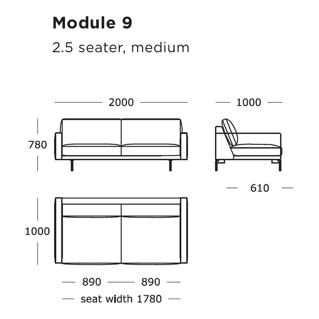 Modular Sofa Set - Edge V1 with 9 to 16 Configurable Sections for Modern Living Room, Office Lounge or Commercial Space