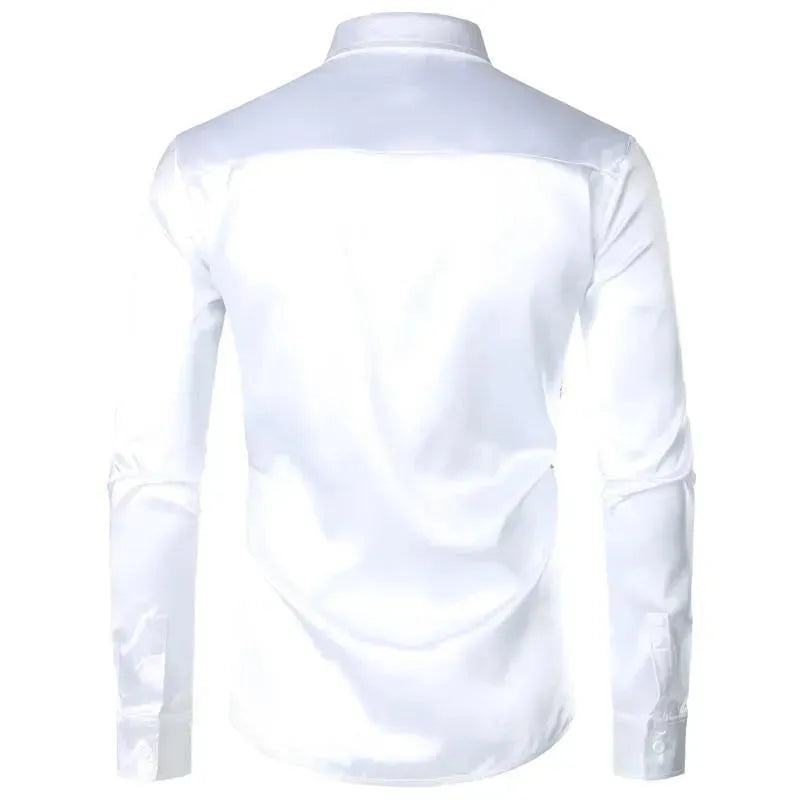 Luxury Sequins Silk Shirt for Men - Elegant Party Wear & Formal Occasion Outfit - Perfect for Weddings, Nightlife & Special Events