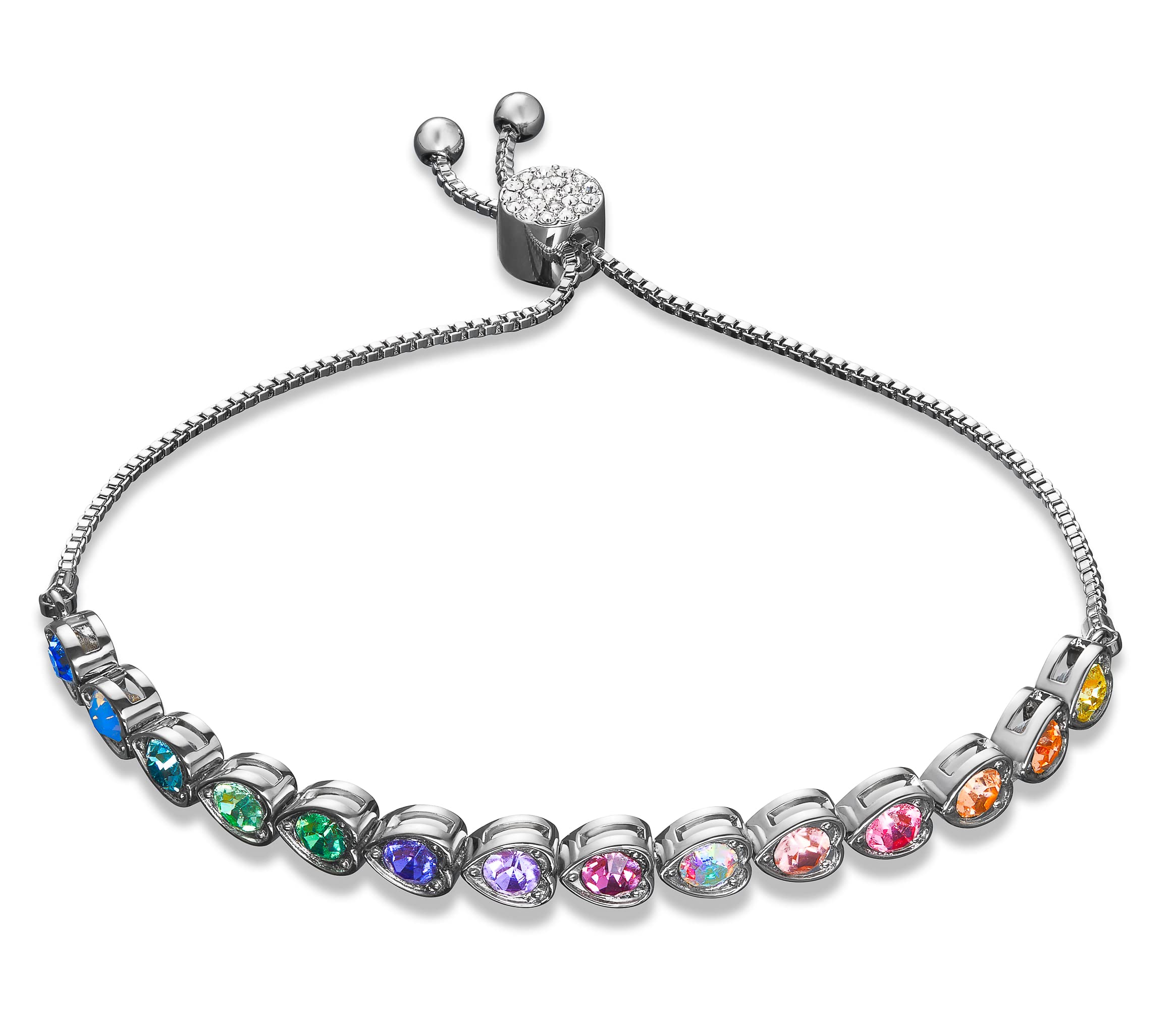 INSPIRED VOICES Adjustable Slider Lariat Tennis Bracelet for Women - Sparkling Rhinestone Fashion Jewelry in Blue, Pink, Purple & More Colors | Perfect for Parties, Weddings & Everyday Wear