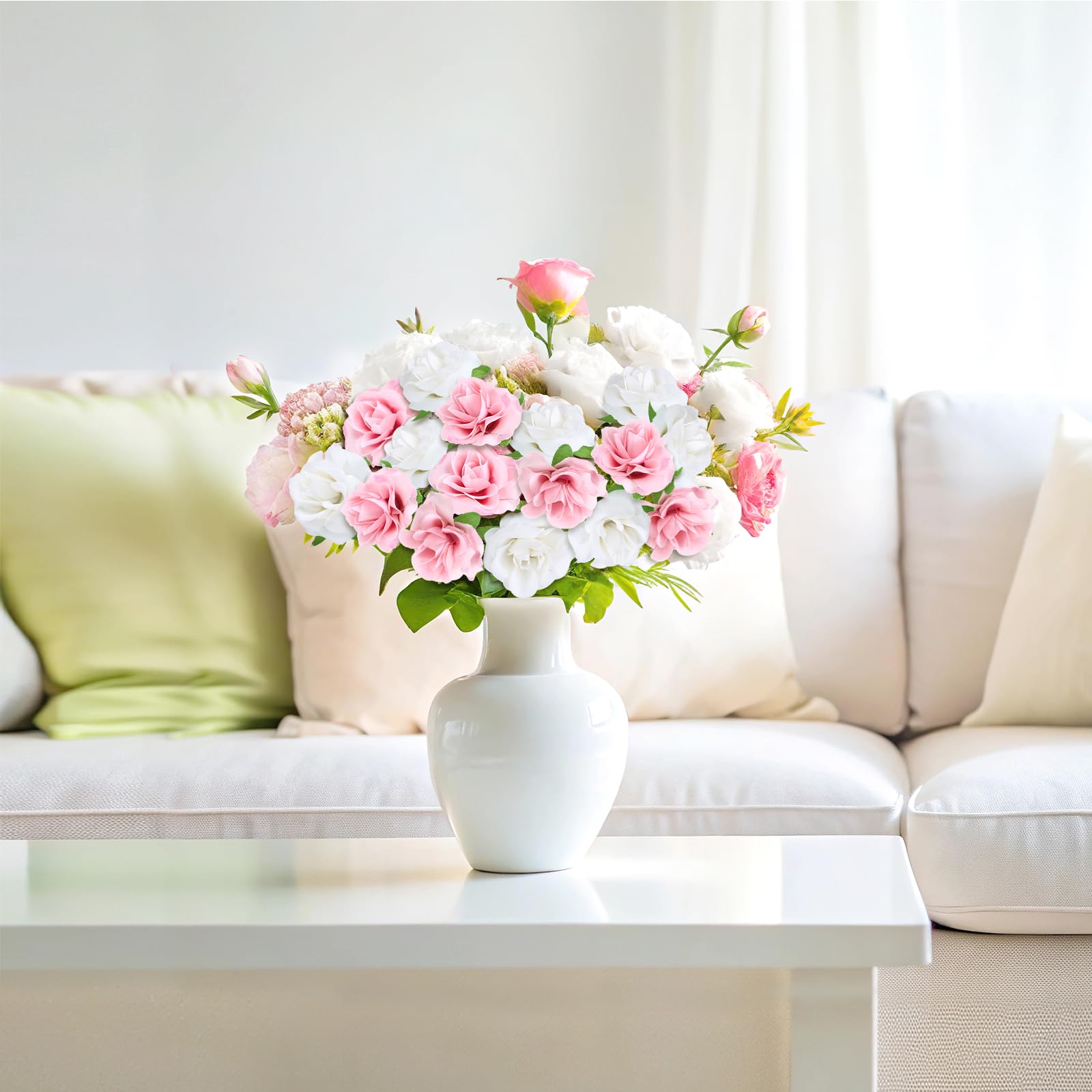 50pcs Mini Artificial Silk Rose Flower Heads - 1.6