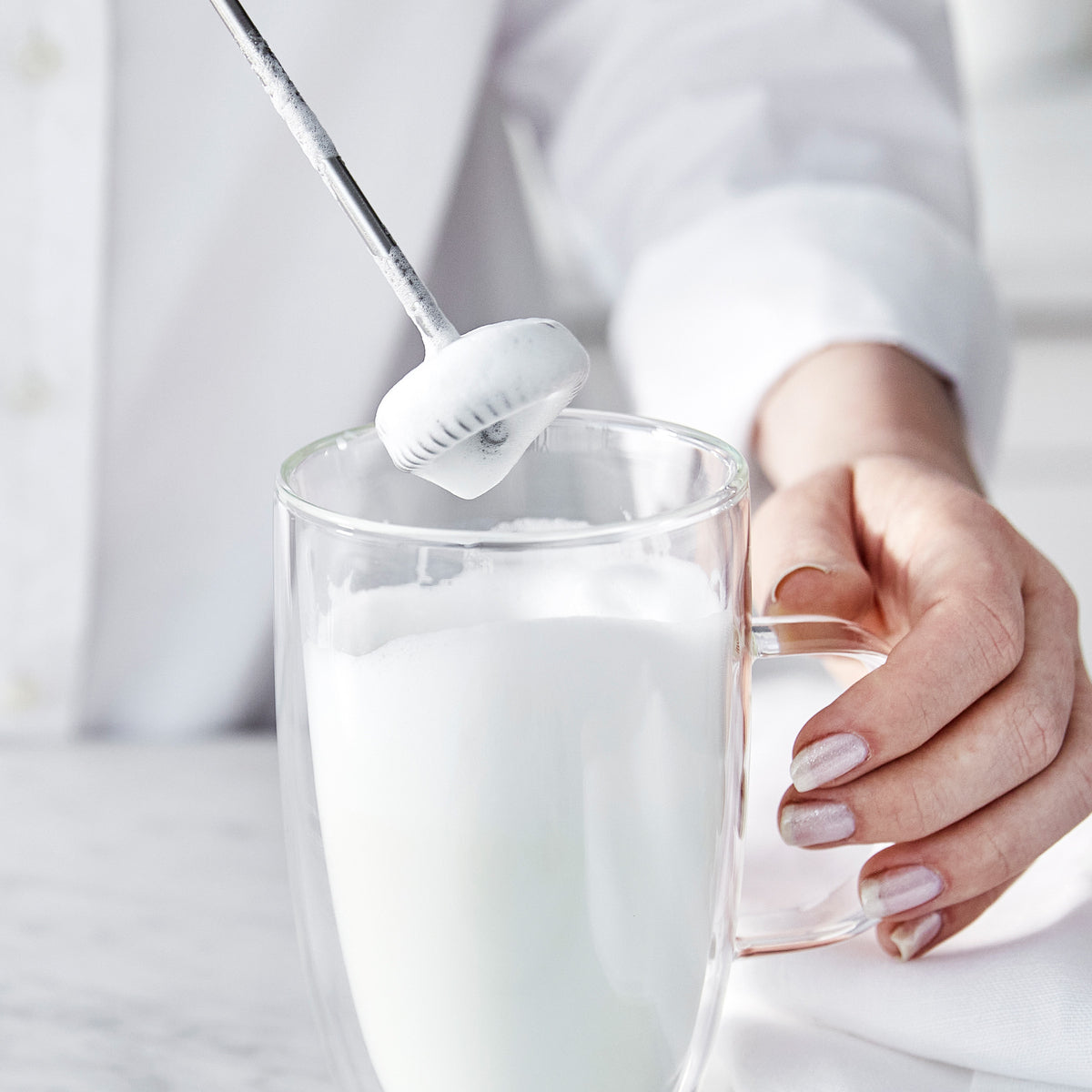 GreenLife Variable Speed Hand Blender - Powerful 500W Immersion Blender with 5 Speed Settings, Stainless Steel Blades - Perfect for Smoothies, Soups, Sauces & Baby Food (White)