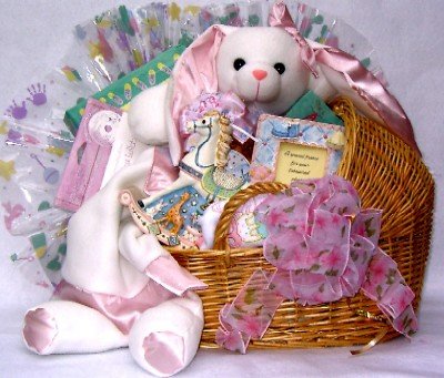 Gift Basket Village Special Delivery Baby Gift Basket - Newborn Baby Shower Gift Set with Soft Blanket & Plush Toys - Perfect for Baby Showers, Birthdays & Welcome Home Gifts