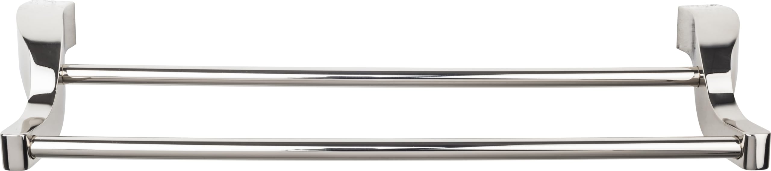 Top Knobs AQ11-PN Aqua Bath Double Towel Rod in Polished Nickel - Modern Bathroom Towel Holder for Spa-Like Luxury & Organization