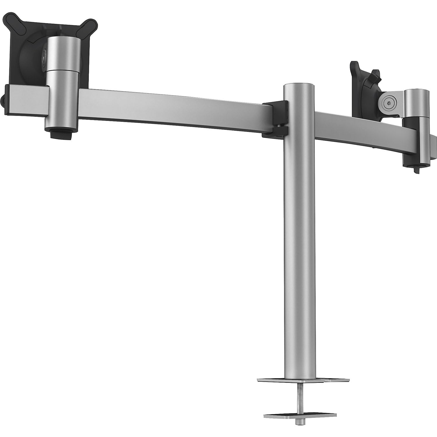 Durable Dual Monitor Mount Stand for 2 Screens 21-27 Inch - Adjustable Height, Tilt & Rotation - VESA 75/100 Compatible - Ergonomic Desk Clamp with Through Bolt - Perfect for Home Office, Gaming Setup & Workspace Productivity