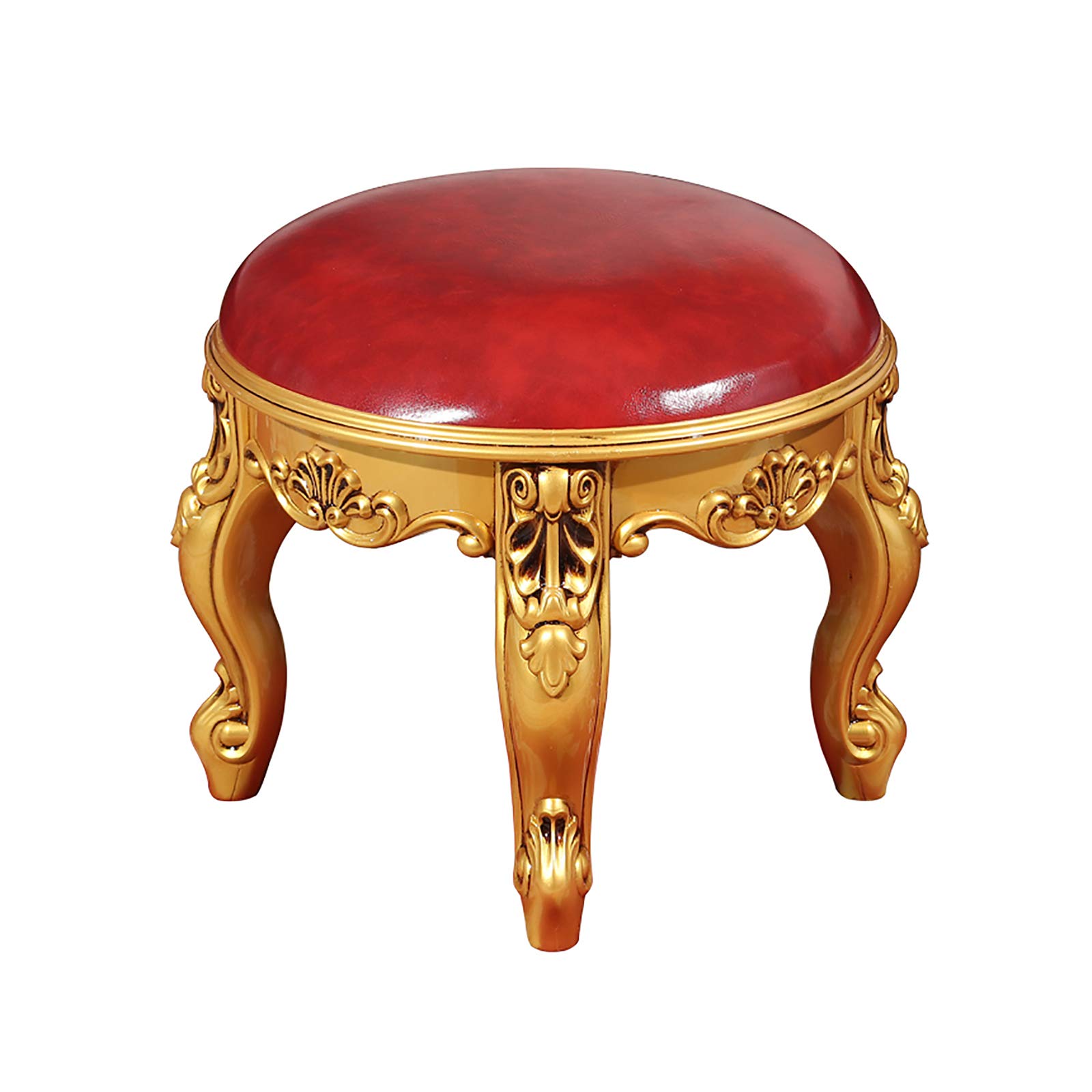 Vintage Round Vanity Stool with ABS Legs - 175kg Capacity Footrest Stool & Dressing Table Bench for Bedroom, Boudoir, Makeup Room - Perfect for Home Decor & Beauty Routine
