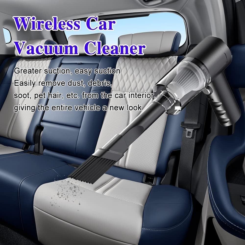 2-in-1 Wireless Mini Vacuum Cleaner - 120W High Power Handheld & Keyboard Vacuum with Brushless Motor, USB Rechargeable (Black) | Perfect for Car, Home, Office & Computer Cleaning