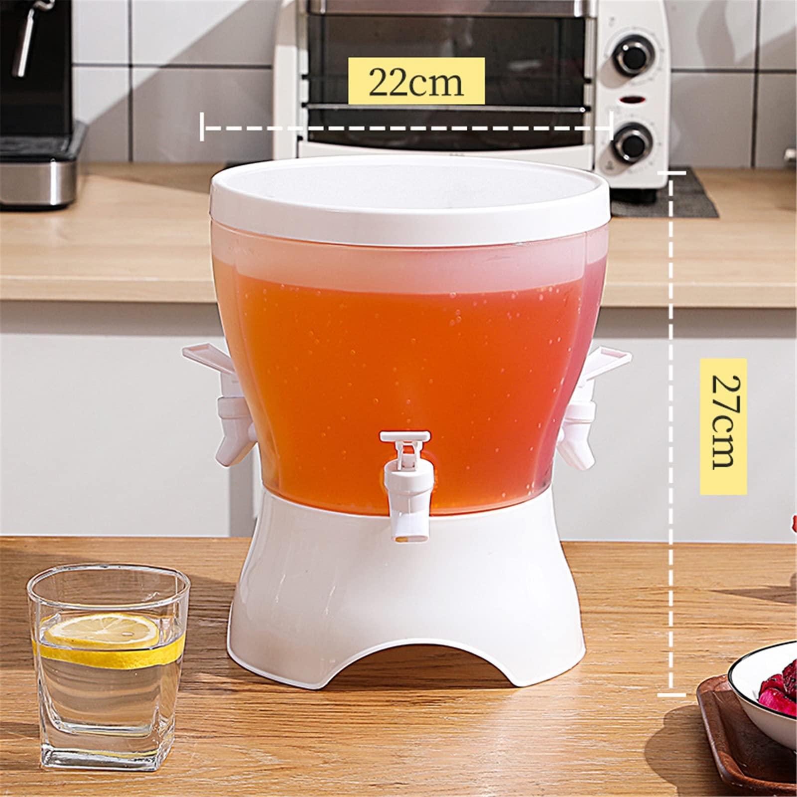 360° Rotating Plastic Beverage Dispenser - Cold Drink Pitcher for Water, Juice, Iced Tea, Lemonade - Perfect for Refrigerator, Parties, Picnics & Outdoor Events