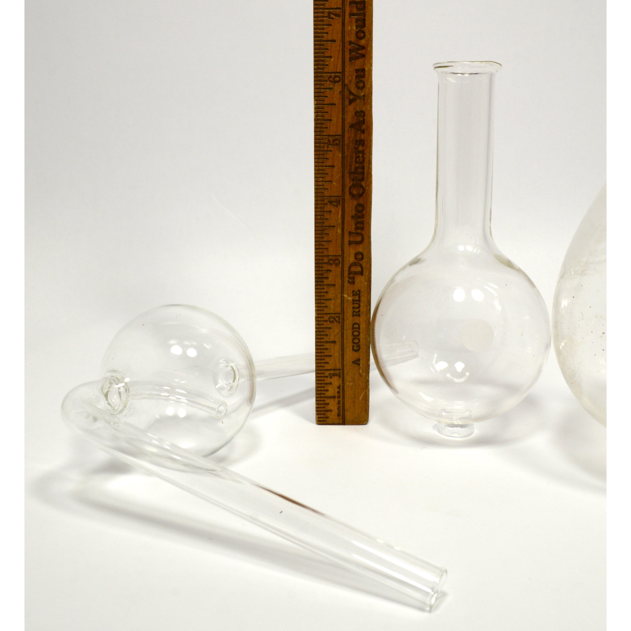 PYREX & KIMAX Lab Glassware Set of 6 Round Bottom Flasks with 2 Neck Florence - Perfect for Chemistry Experiments, Distillation & Scientific Research