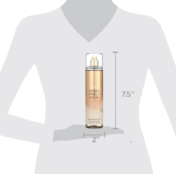 Warm Vanilla Sugar Body Mist Spray - 8 fl oz Full Size Fine Fragrance for Women | Long-Lasting Scent for Daily Use, Work & Date Nights