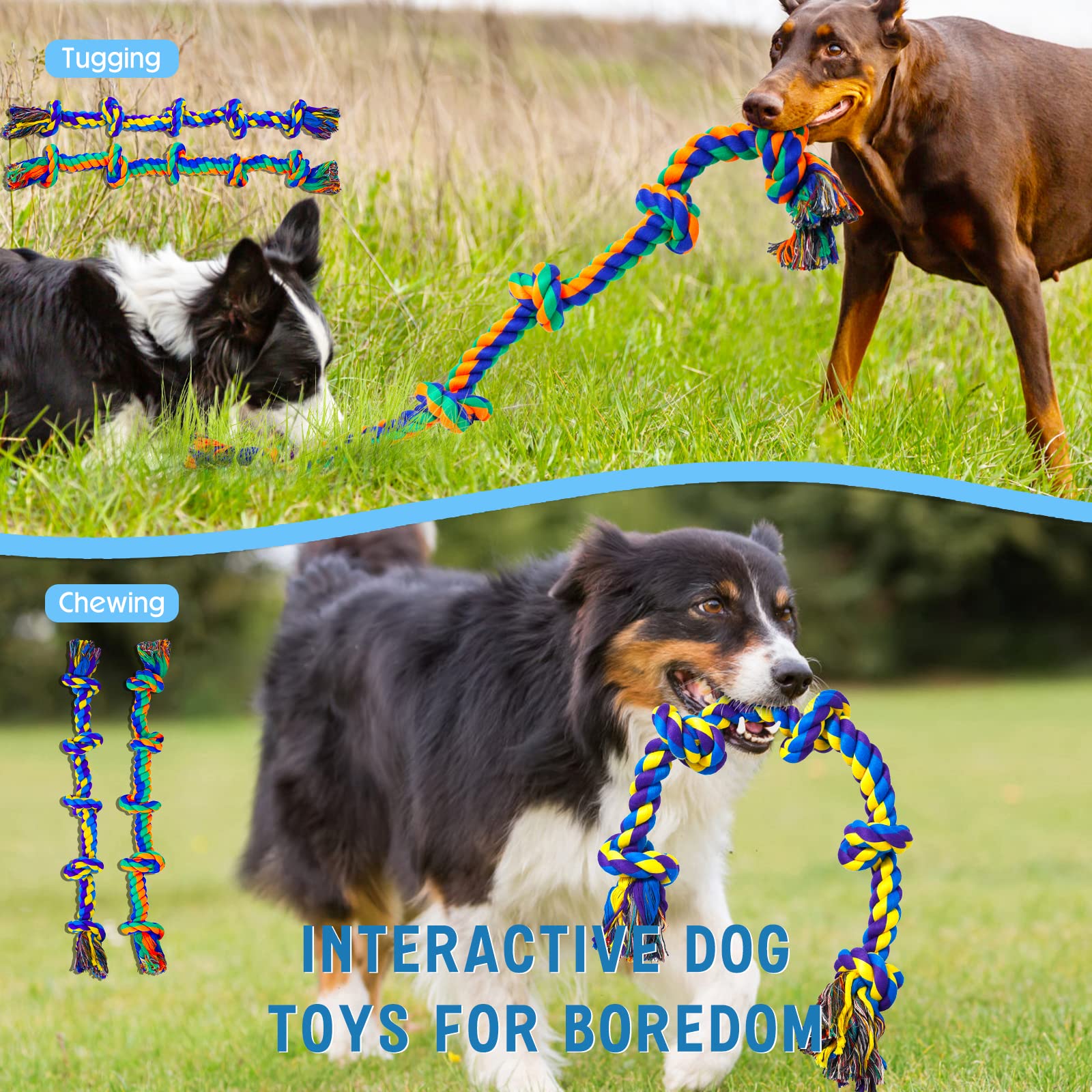 XL Indestructible Dog Toys for Aggressive Chewers - Durable Large Breed Chew Toys for Big Dogs | Safe & Long-Lasting Puppy Teething Toys | Cotton Rope Toys for Medium Dogs - Perfect for Playtime, Training & Dental Health