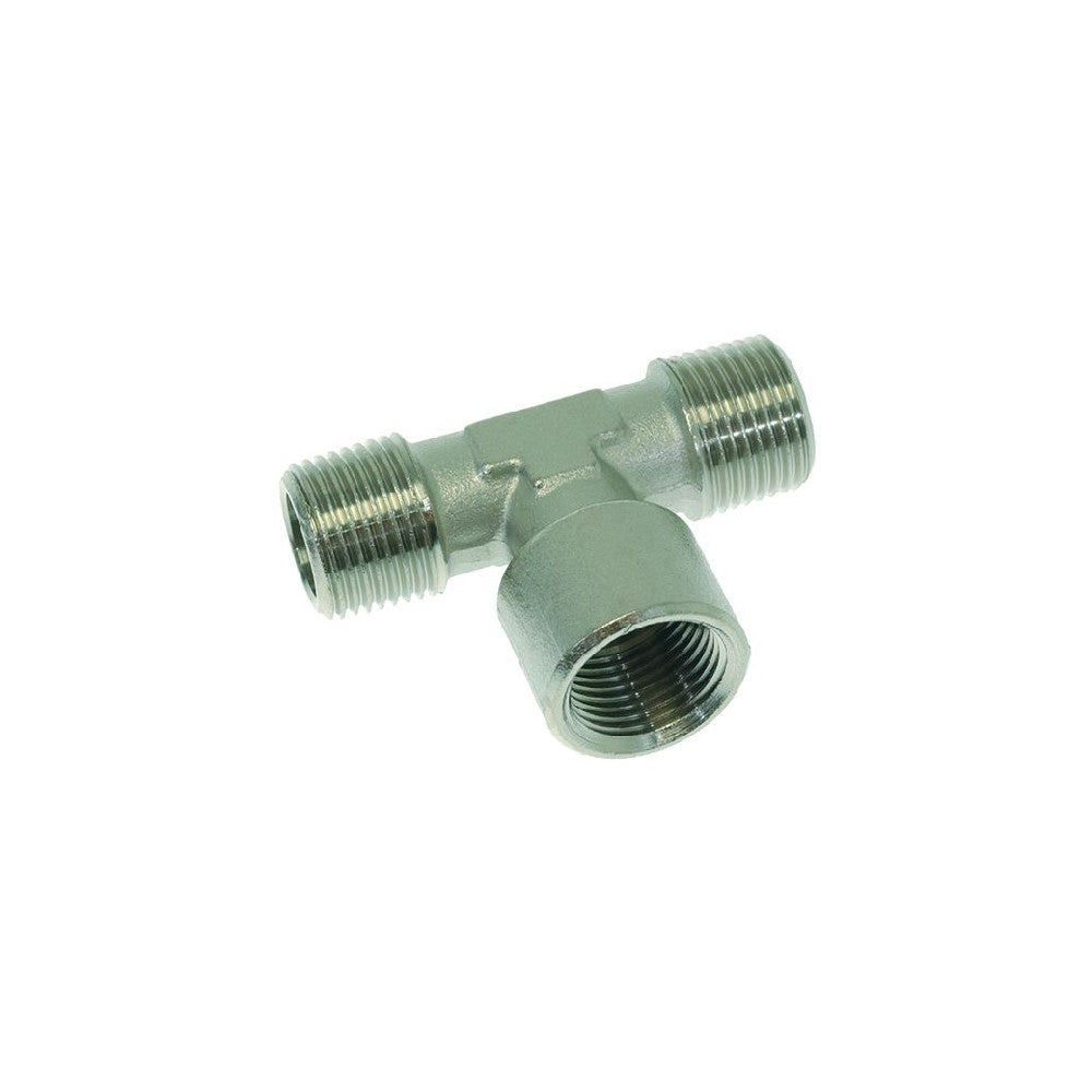3/8 Inch Male x 3/8 Inch Female x 3/8 Inch Male Brass Tee Fitting - Perfect for Plumbing, HVAC, and Water Supply Systems