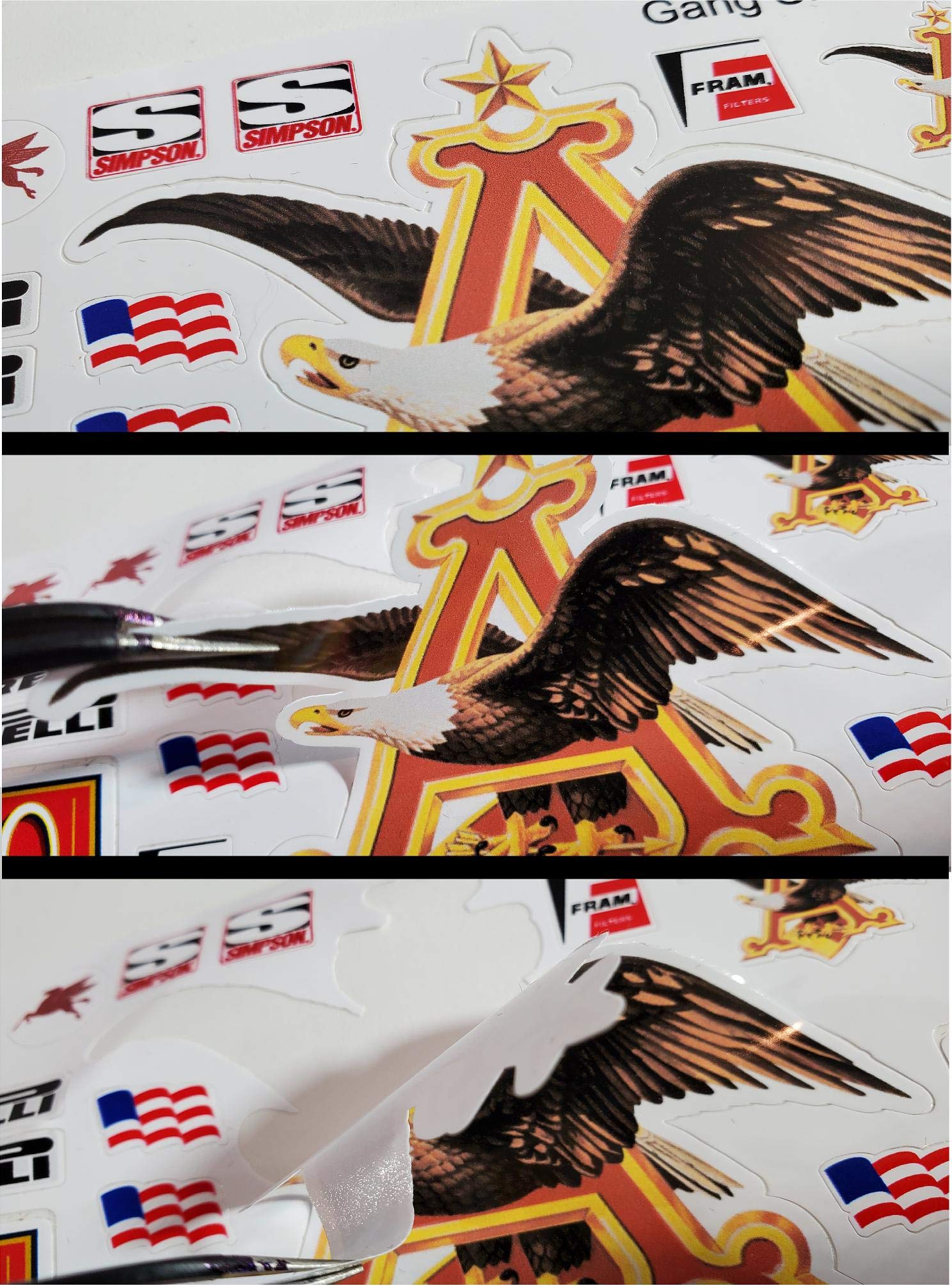 1/10 Scale White Vinyl R/C Model Decal Sticker Sheet for Lexan Body - Gang Sheet 2-Slant Holly Design - Perfect for Customizing RC Cars, Boats, Trucks and Radio Control Vehicles - DIY RC Model Decoration & Personalization
