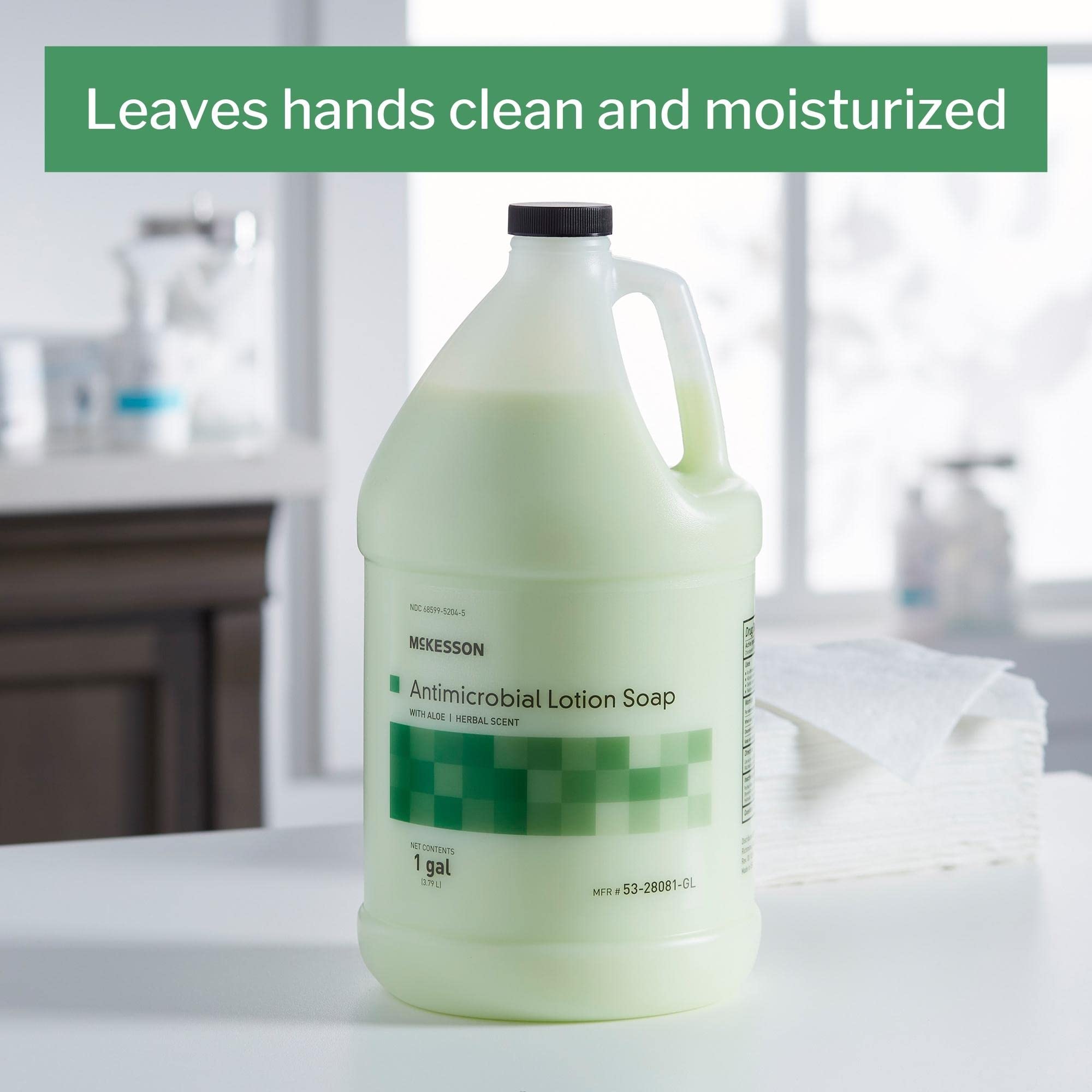 McKesson Antimicrobial Hand Soap with Aloe Vera - 1 Gallon Refill Bottle | Herbal Scent | Moisturizing & Medical-Grade Formula | Ideal for Hospitals, Clinics & Home Use | Keeps Hands Clean & Soft