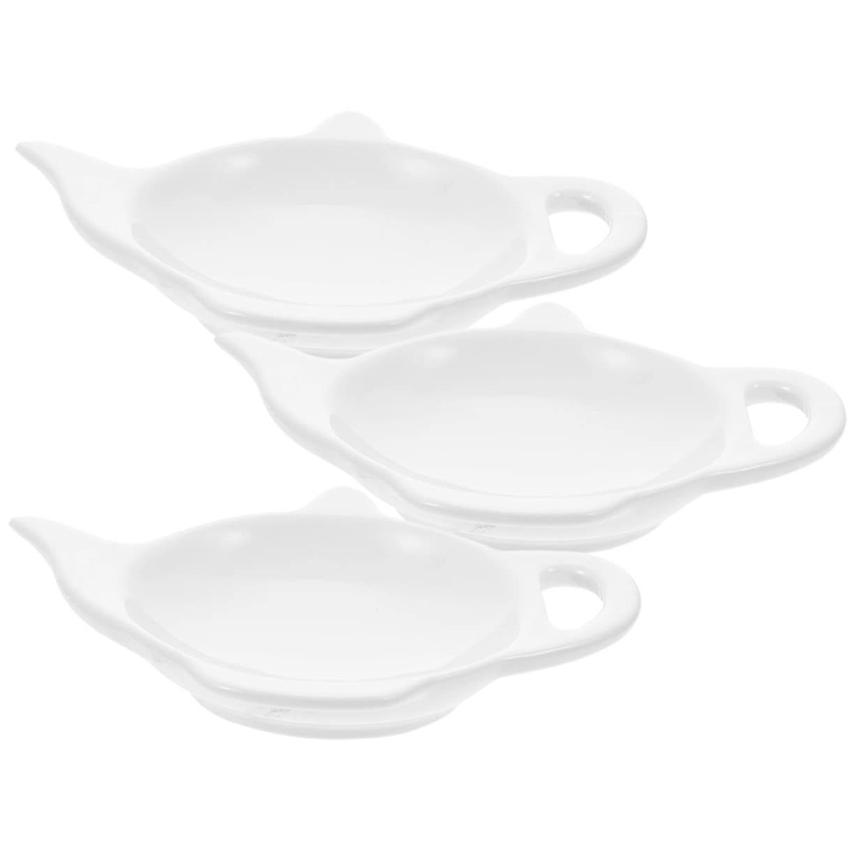 HEMOTON 3-Piece Ceramic Tea Bag Holder Set - Teapot-Shaped Coaster, Teaspoon Rest & Loose Leaf Tea Organizer - Perfect for Afternoon Tea, Kitchen Decor & Gift Giving
