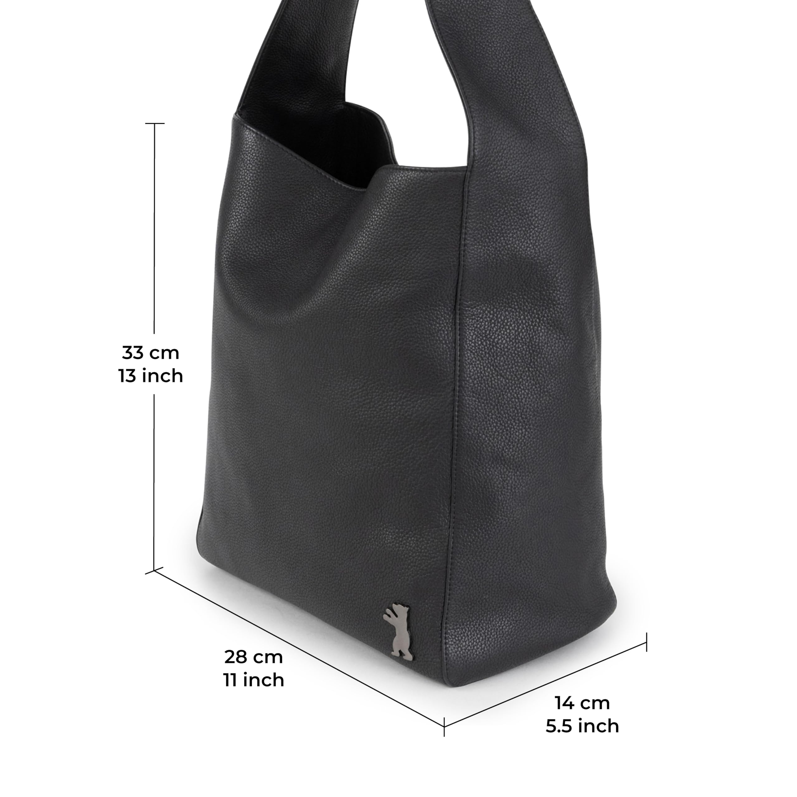 Premium Genuine Leather Tote Bag for Women - Stylish Shoulder Bag & Hobo Handbag - Atlanta Inspired Design - Black - Perfect for Work, Travel & Everyday Use