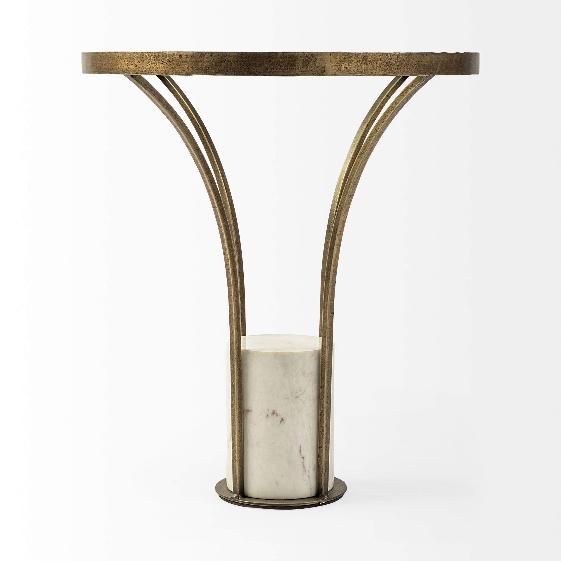 Mercana Jacinta II Large Gold End Tables - Modern Nightstands for Living Room, Bedroom & Office Decor