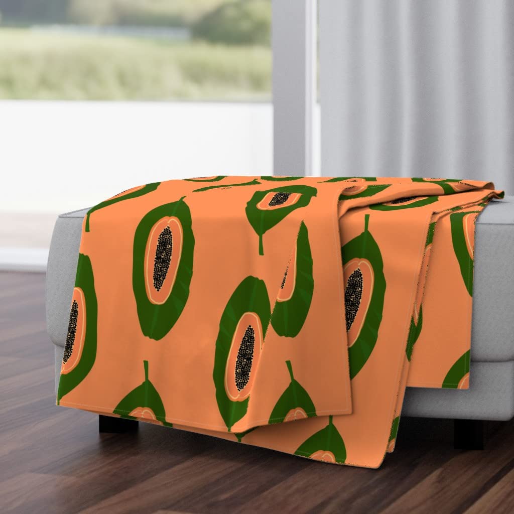 Soft Plush Minky Throw Blanket 50x70 Inches - Retro Banana Leaf Fruit Exotic Print Cozy Blanket for Bed, Sofa & Travel