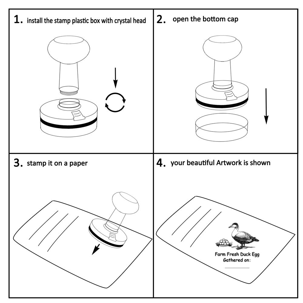 Custom Personalized Farm Fresh Duck Egg Stamp - Self Inking Rubber Stamp for Business, Farm Markets & Egg Packaging | Perfect for Egg Cartons, Farm Signs & Homestead Branding