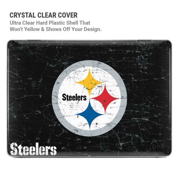 Official NFL Pittsburgh Steelers Distressed Design Skin & Case for MacBook Pro 14-inch (2021) - Protective Cover Compatible with M1 Chip Laptop - Perfect for Work, Travel & School Accessories