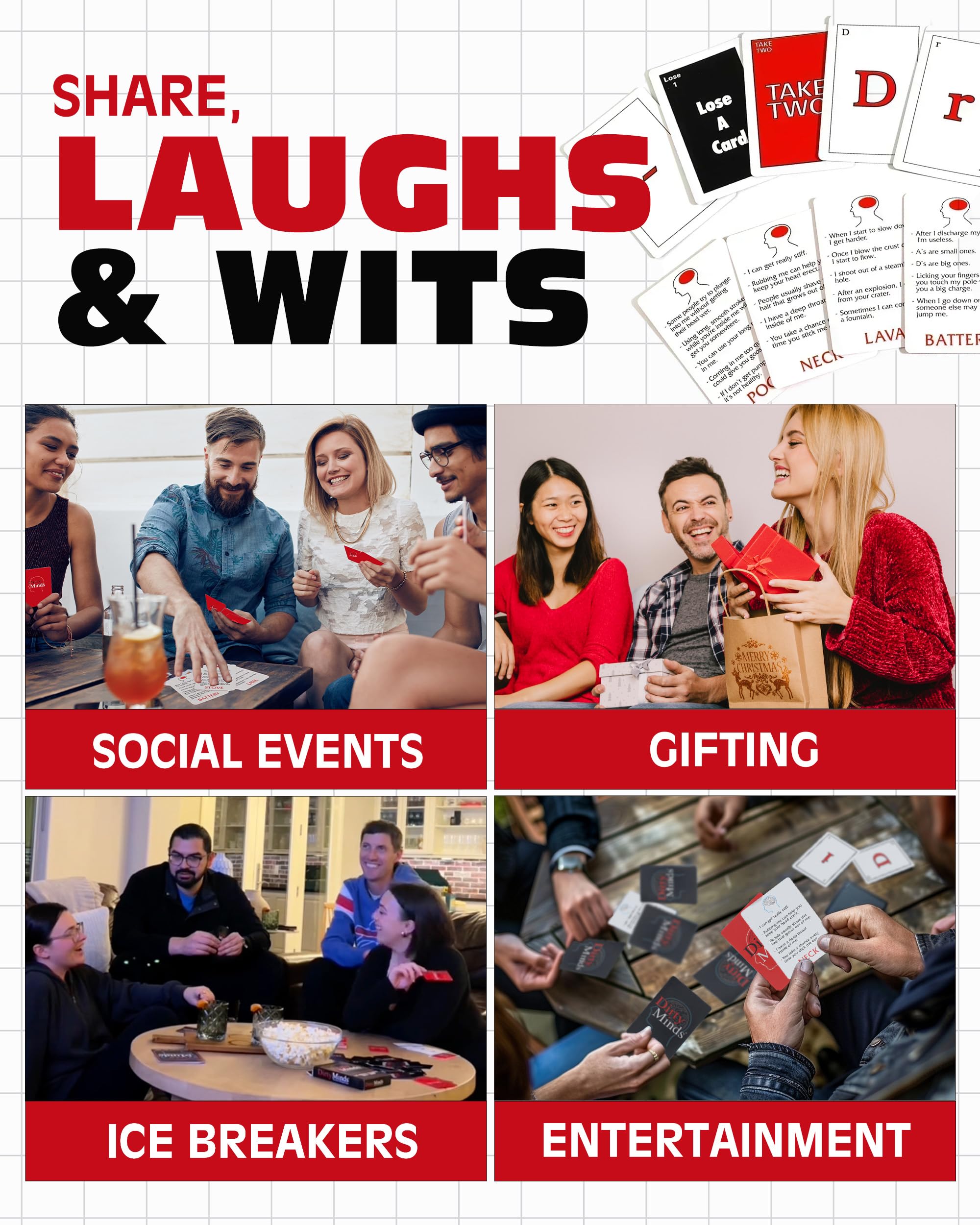 Funny Adult Card Game - Dirty Minds Travel Edition for Parties & Date Nights