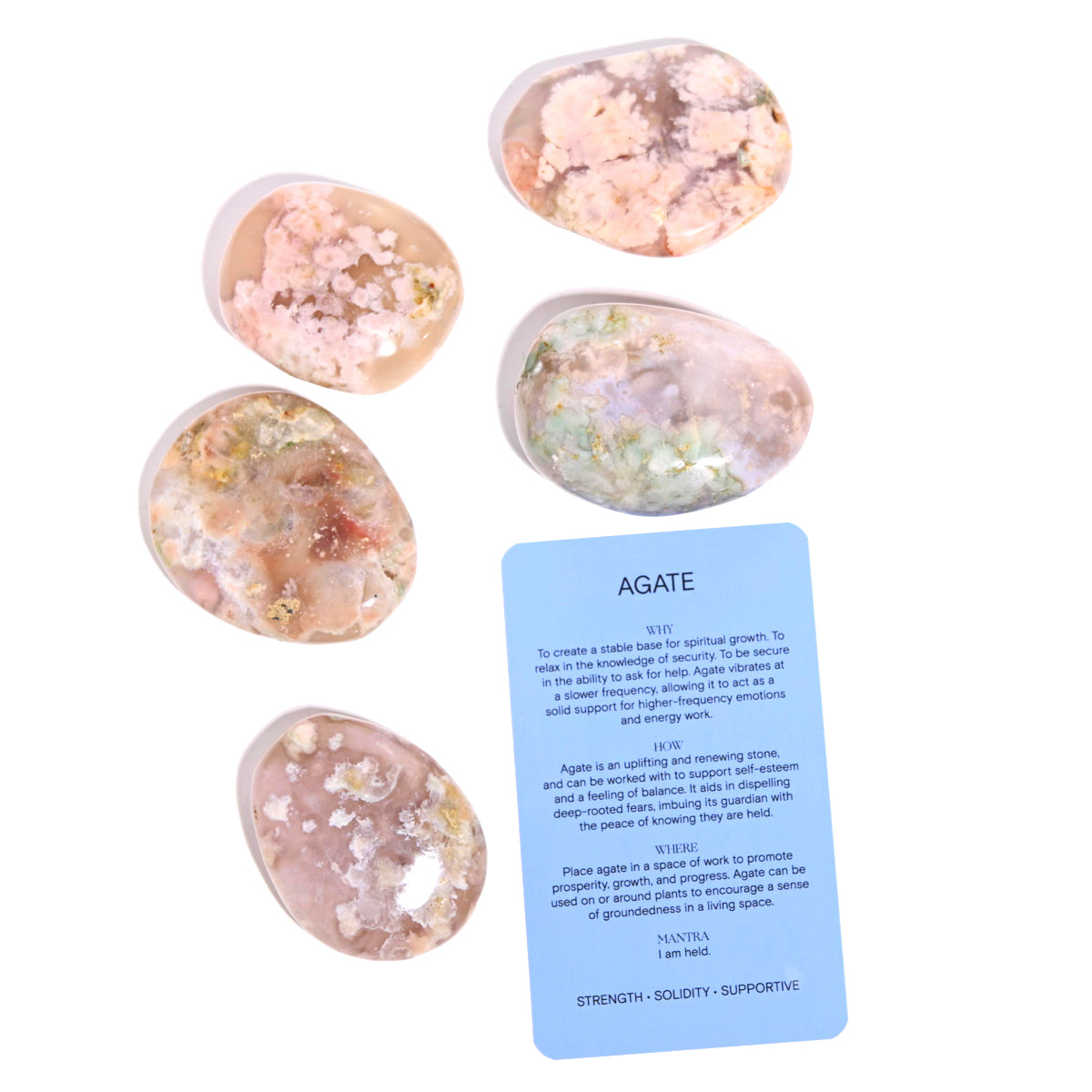 Healing Flower Agate Palm Stone for Meditation, Stress Relief & Energy Balancing - Perfect for Reiki, Yoga & Spiritual Practices