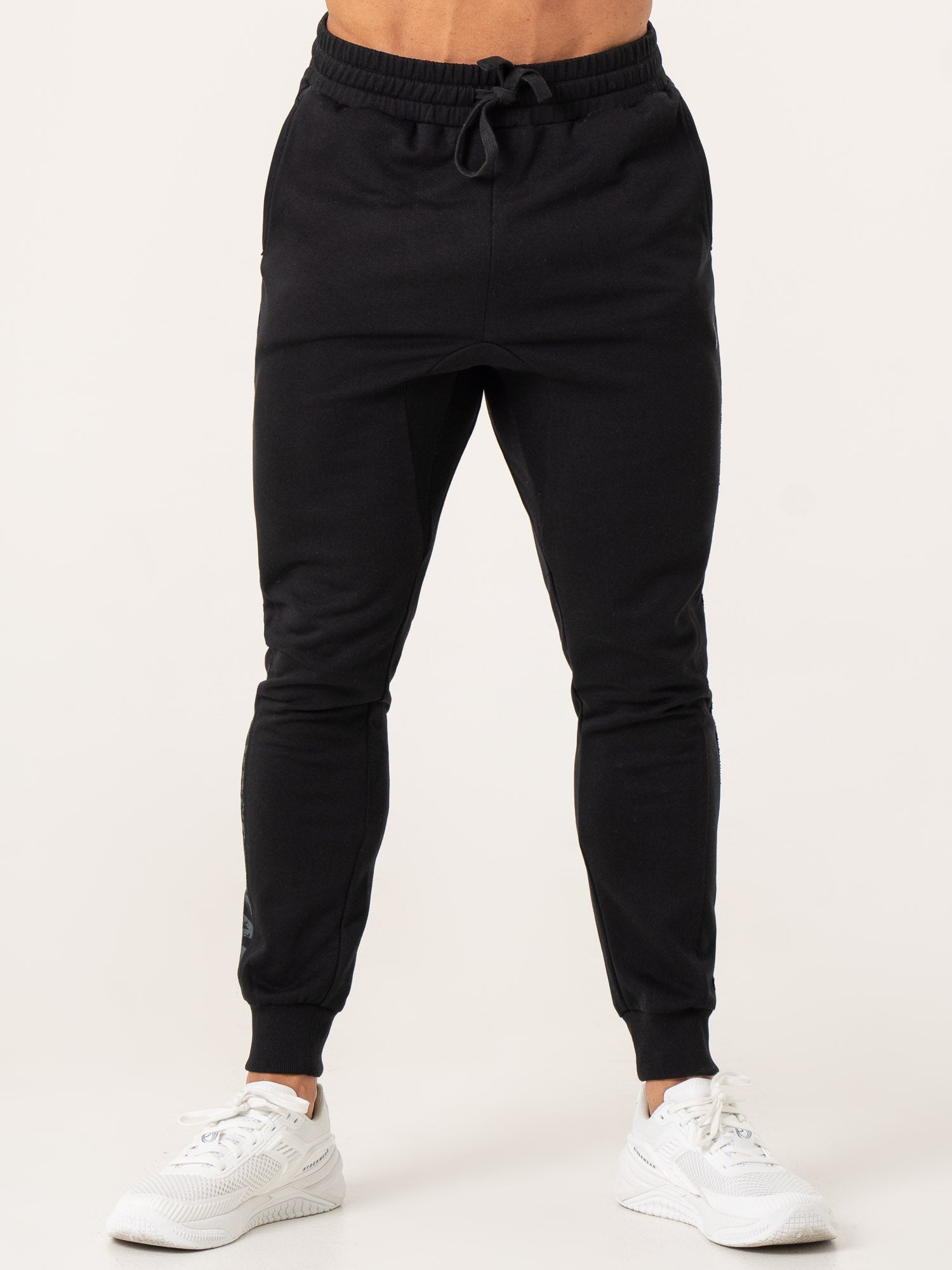 Force Track Pants for Men - Black Athletic Running Jogging Pants - Comfortable Workout & Gym Training Pants for Casual Wear