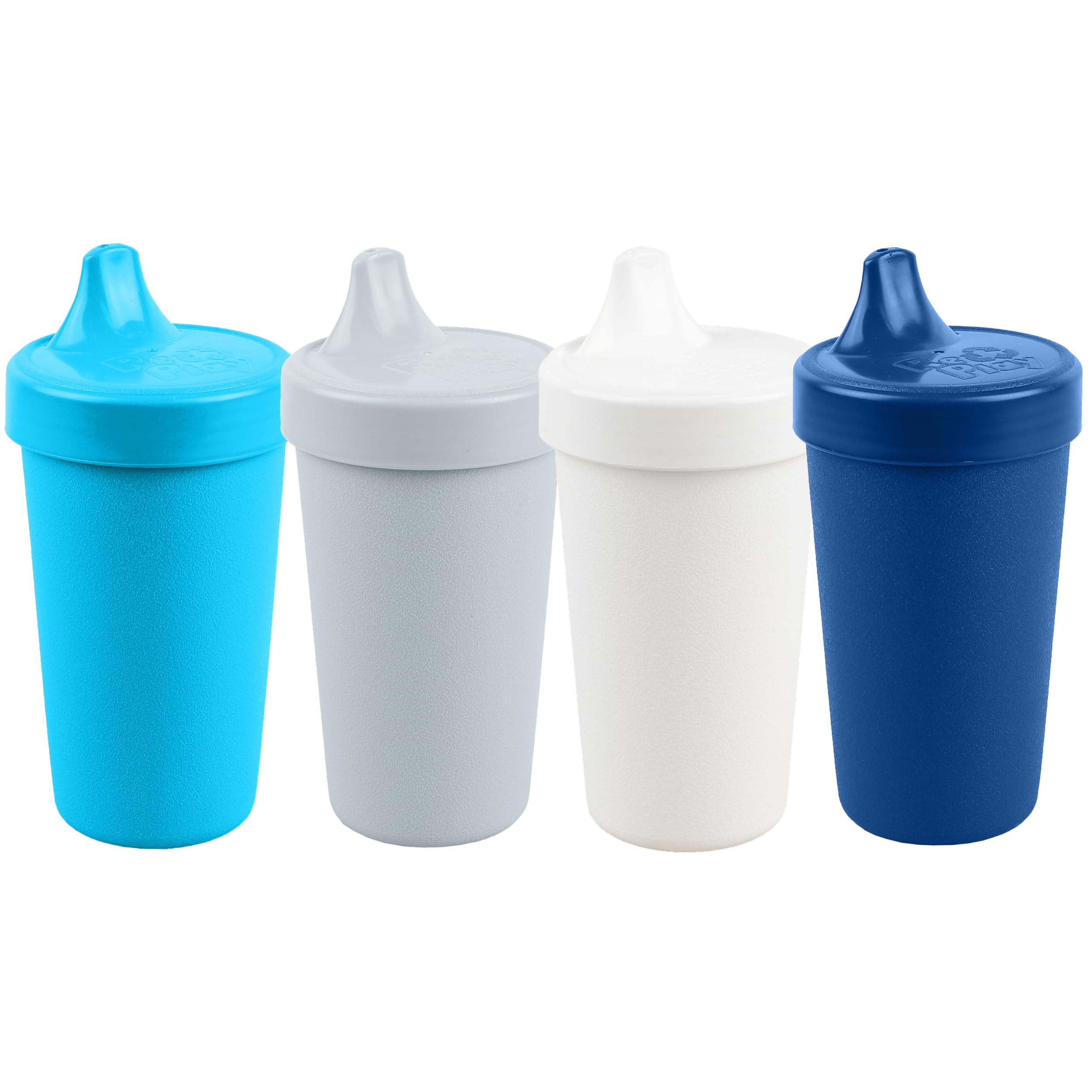Re-Play Made in USA 10 Oz. Spill-Proof Sippy Cups for Toddlers (Pack of 4) - BPA-Free, Dishwasher & Microwave Safe Baby Cups - Modern Blue Hard Spout Training Cups 3.13