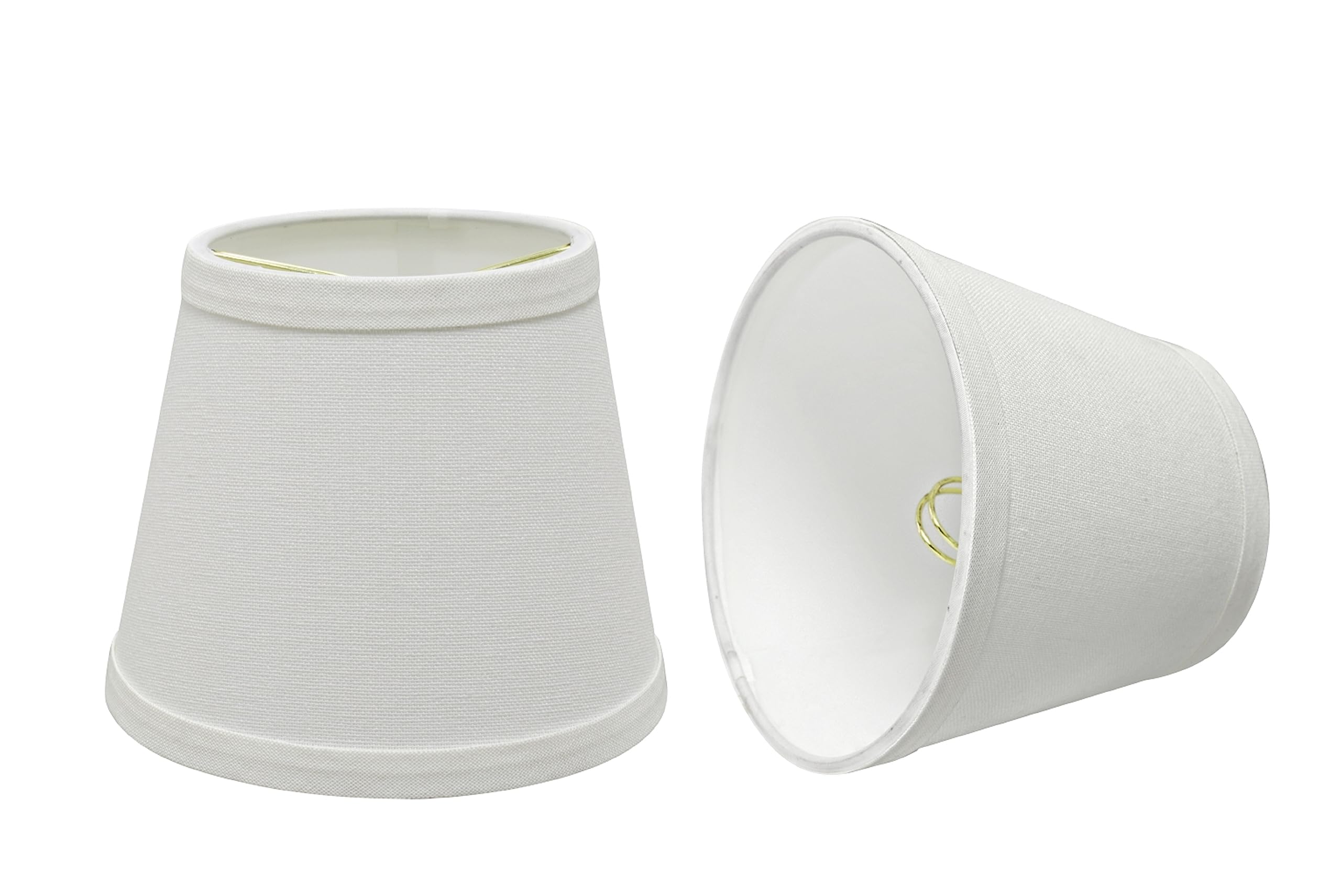 Aspen Creative 32862-2A Small Hardback Empire Chandelier Clip-On Lamp Shade - White, 4