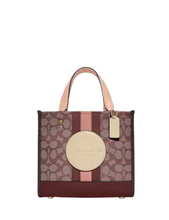 Coach Dempsey Tote 22 - Signature Jacquard Crossbody Bag with Stripe Design & Coach Patch | Perfect for Work, Travel & Everyday Use