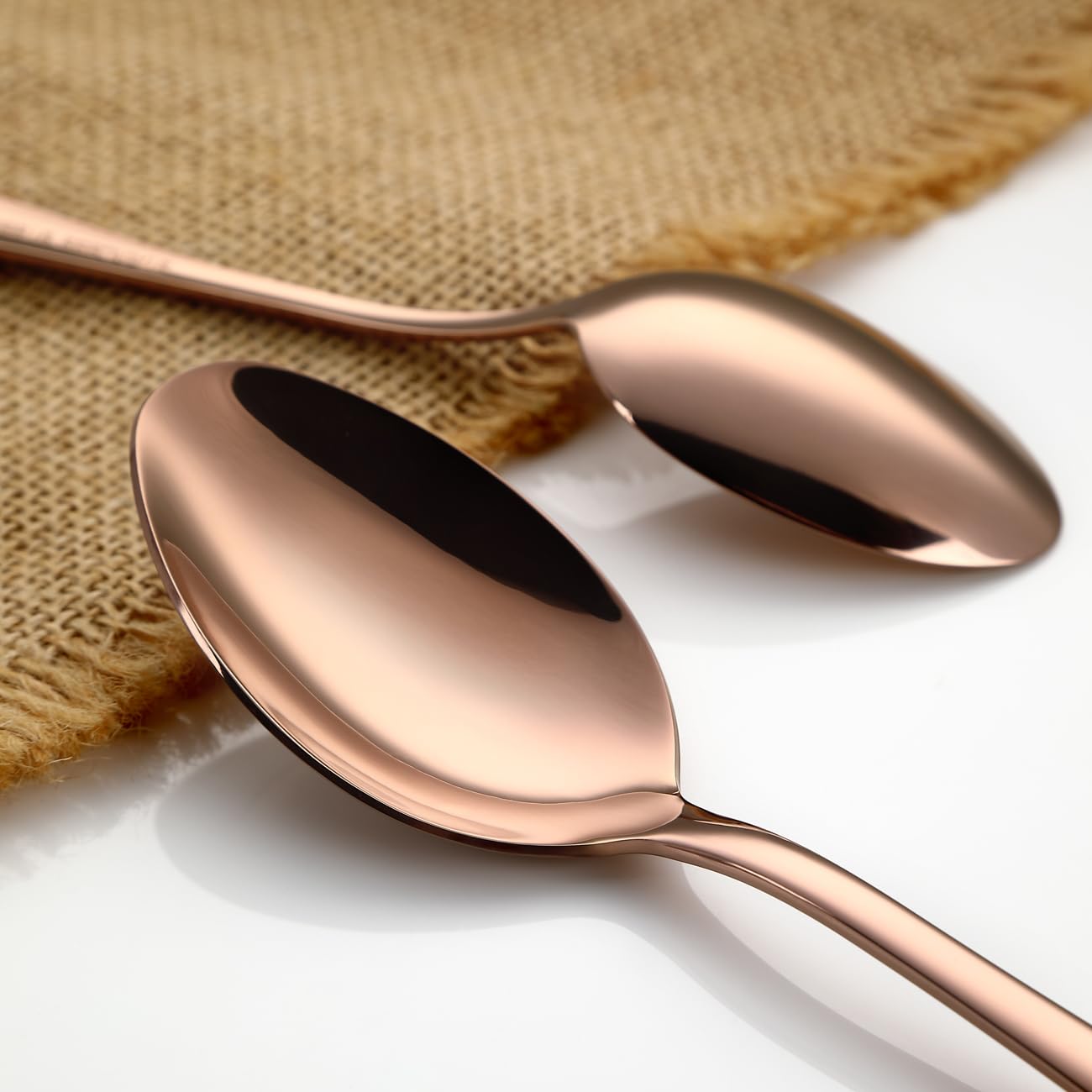 8-Piece Rose Gold Teaspoons Set - Stainless Steel Dessert & Coffee Spoons with Mirror Finish - Dishwasher Safe, 6.7 Inches - Perfect for Tea Parties, Coffee Bars & Elegant Dining