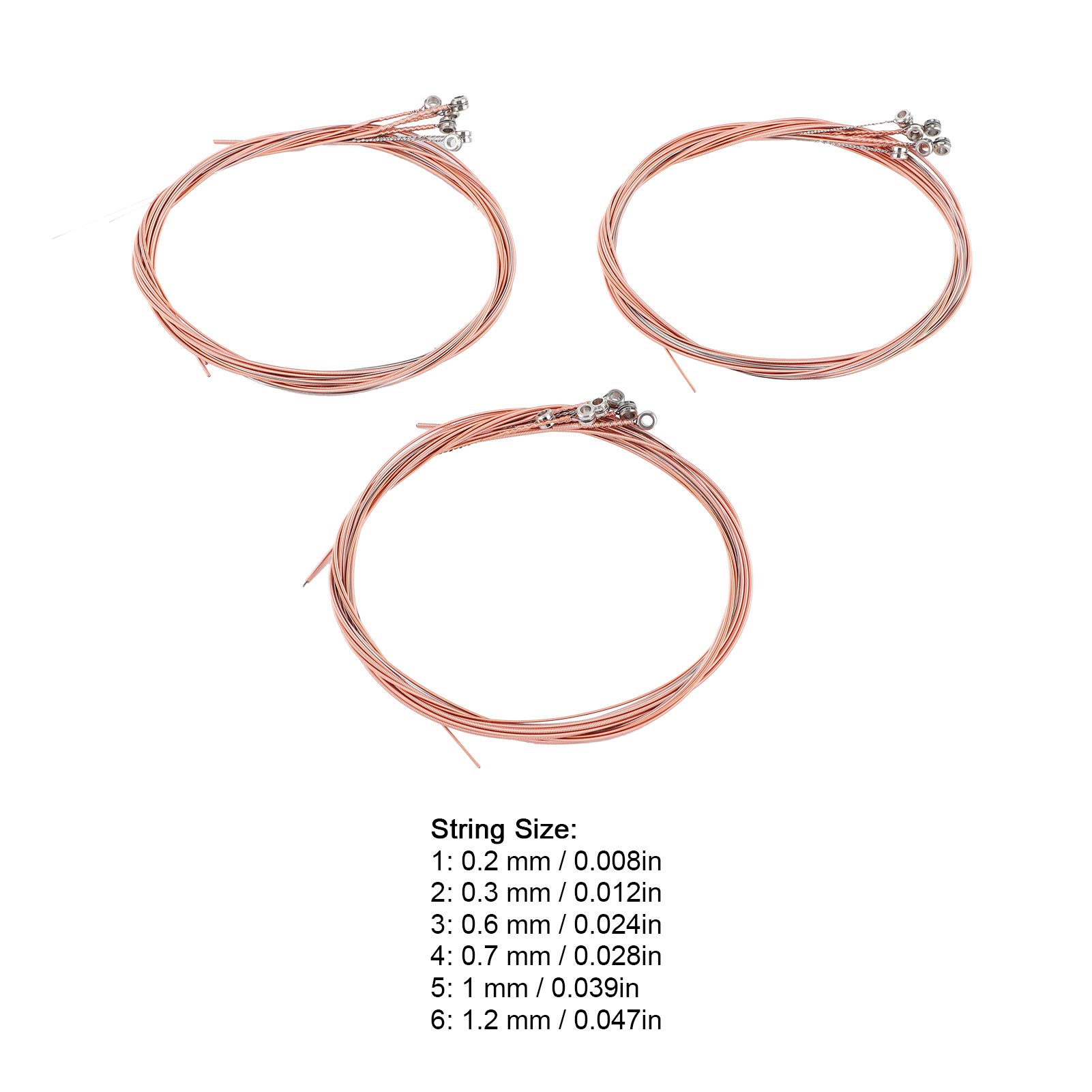 3 Sets 18Pcs Universal Acoustic Guitar Strings - Colorful Steel Folk Guitar String Replacement for Musical Instruments | Perfect for Beginners, Performers & Guitar Maintenance