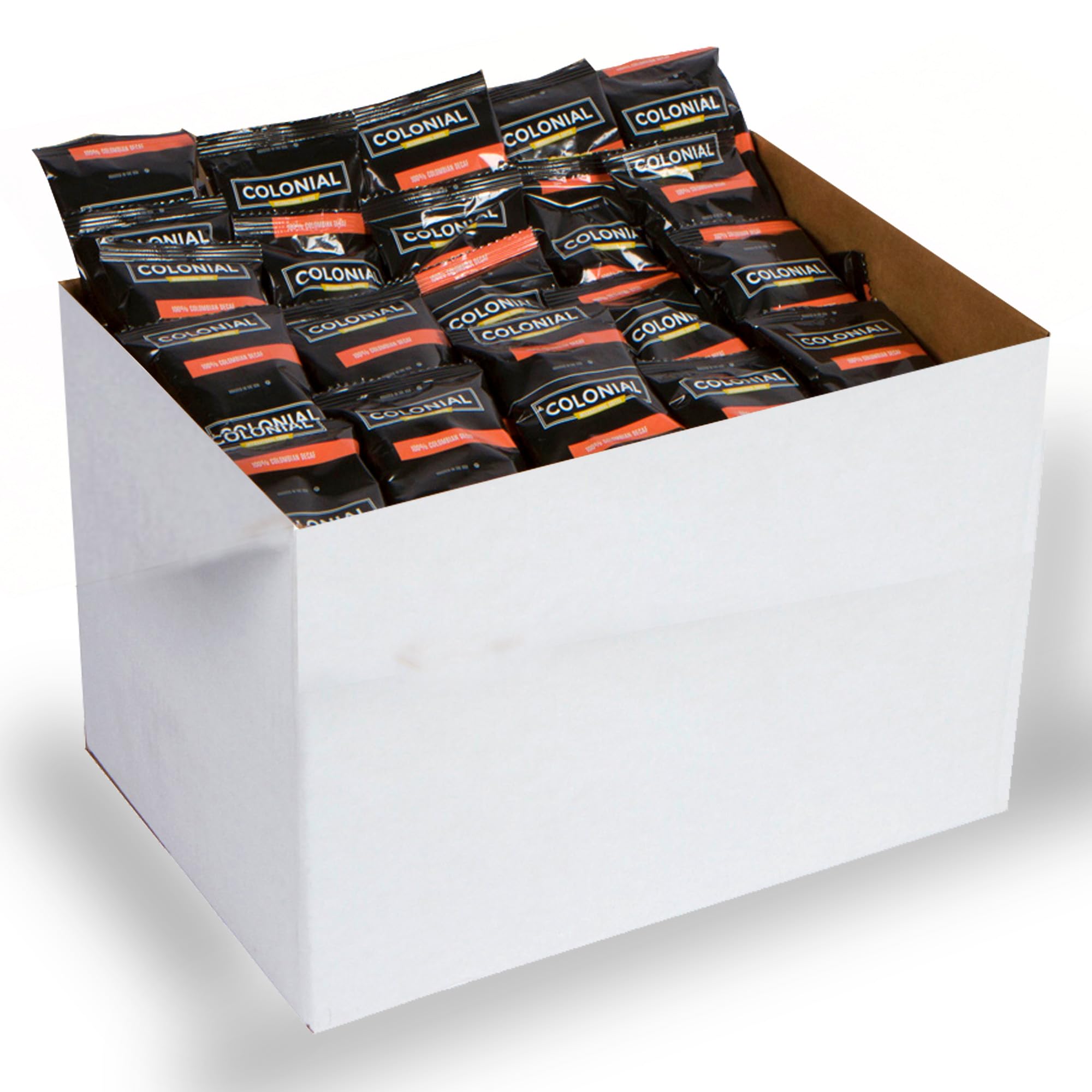 Premium Decaf Colombian Medium Roast Coffee Packets - 2.5 oz Pre-Ground Coffee Bags (Pack of 100) for Drip Coffee Makers - Perfect for Offices, Restaurants & Home Brewing