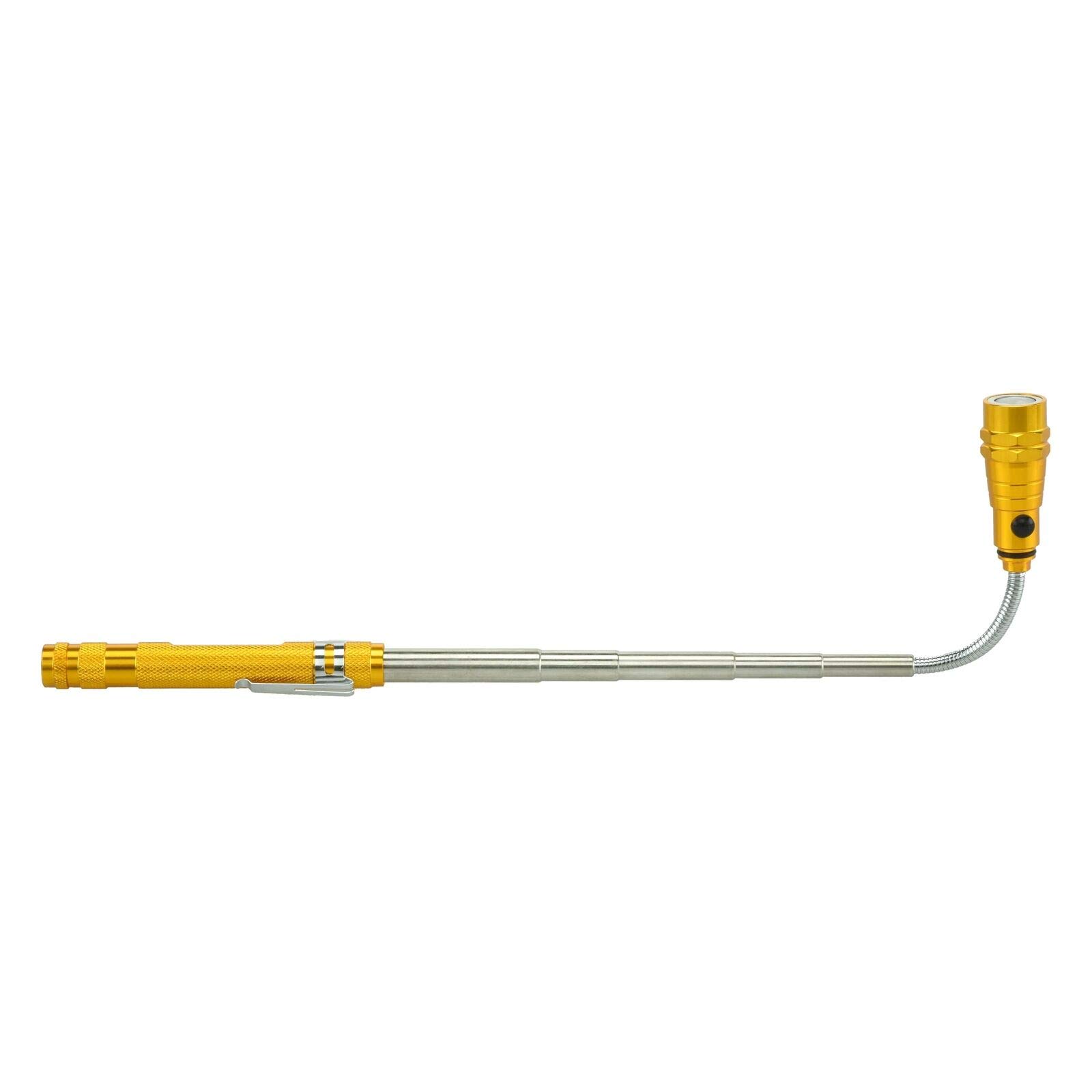 Magnetic Flashlight with Flexible Telescoping Pickup Tool - LED Inspection Light for Mechanics, Electricians & DIY Home Repairs (Great for Tight Spaces & Dropped Items)