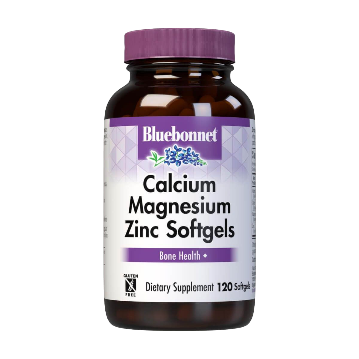 Bluebonnet Calcium Magnesium Zinc & Vitamin D3 Supplement - 120 Softgels for Bone Health, Immune Support & Muscle Function - Ideal for Adults & Seniors