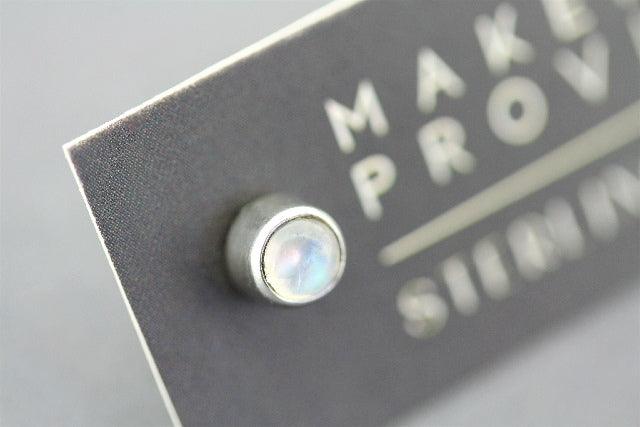 4mm Silver Stud Earrings with Genuine Moonstone - Elegant & Hypoallergenic Jewelry for Women | Perfect for Everyday Wear, Gifts & Special Occasions