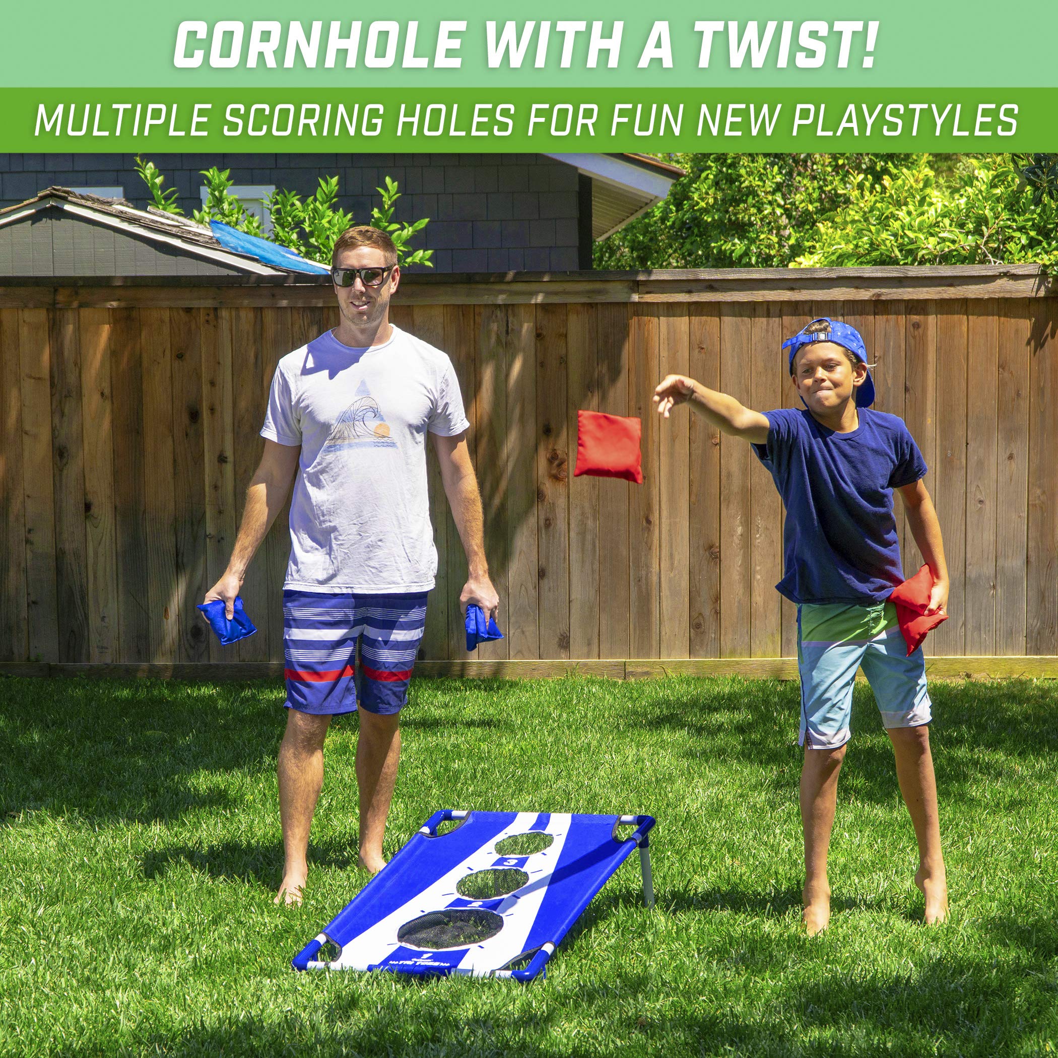 GoSports 3x2 ft Portable Arcade Cornhole Game - Bean Bag Toss for Kids & Adults - Perfect for Backyard, Tailgating, and Family Gatherings