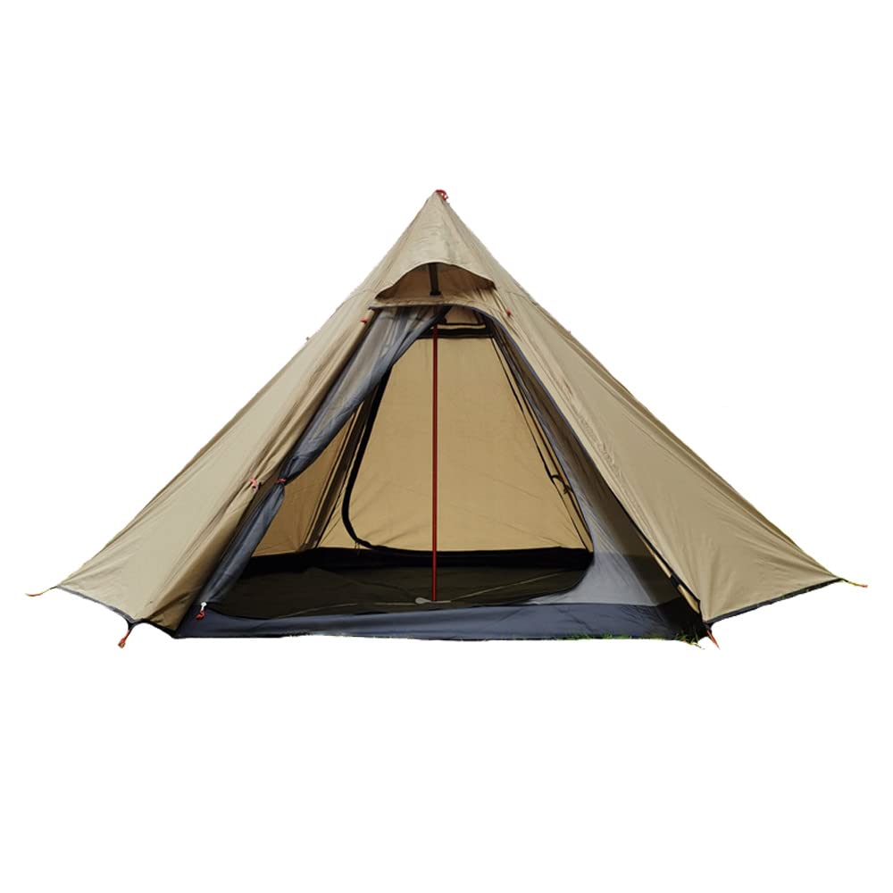 Vilemoon 3-4 Person Tipi Hot Tent with Fire Retardant Stove Jack - Double Layer All Weather Teepee Tent for Family Camping, Backpacking & Hiking | Lightweight & Easy Setup | Perfect for Winter Camping, Hunting Trips & Outdoor Adventures