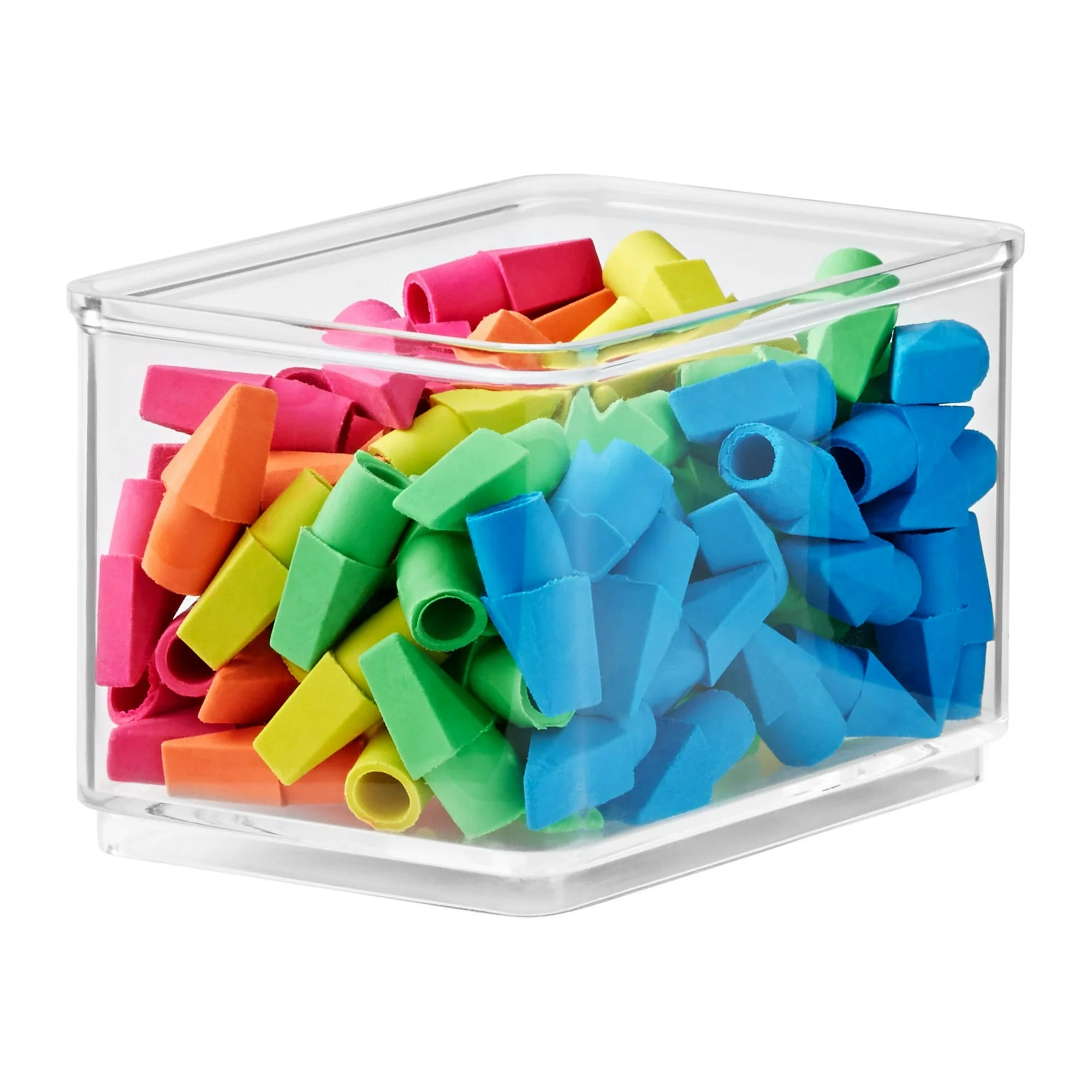 The Home Edit Small Bin Organizer - 3 Pack Plastic Storage Baskets for Bathroom, Kitchen, Office & Closet Organization - Space Saving Home Decor Essentials