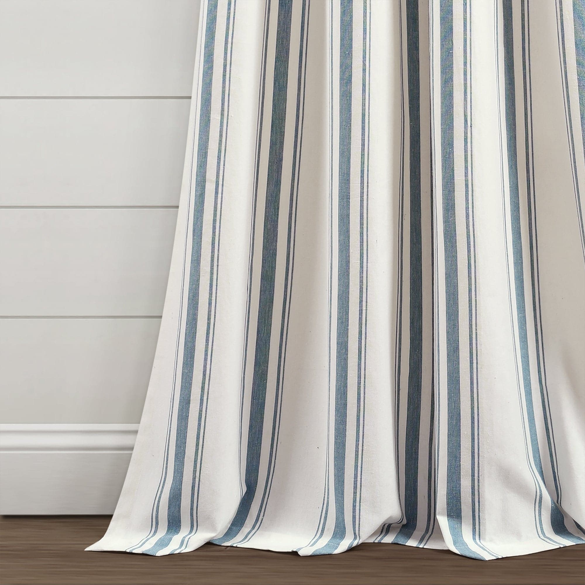 Farmhouse Stripe Yarn-Dyed Recycled Cotton Blend Window Curtain Panel Set - Blackout Thermal Insulated Drapes for Living Room, Bedroom & Nursery (2 Panels, 52x84 Inch) - Perfect for Rustic, Modern & Farmhouse Home Decor