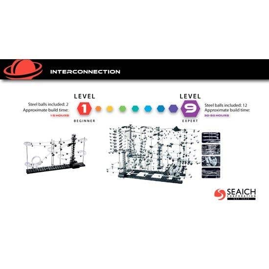 Spacerail Level 9 Marble Roller Coaster Building Set - STEM Educational Toy for Kids & Adults - Fun Brain Teaser & Engineering Challenge for Home, School or Office Play