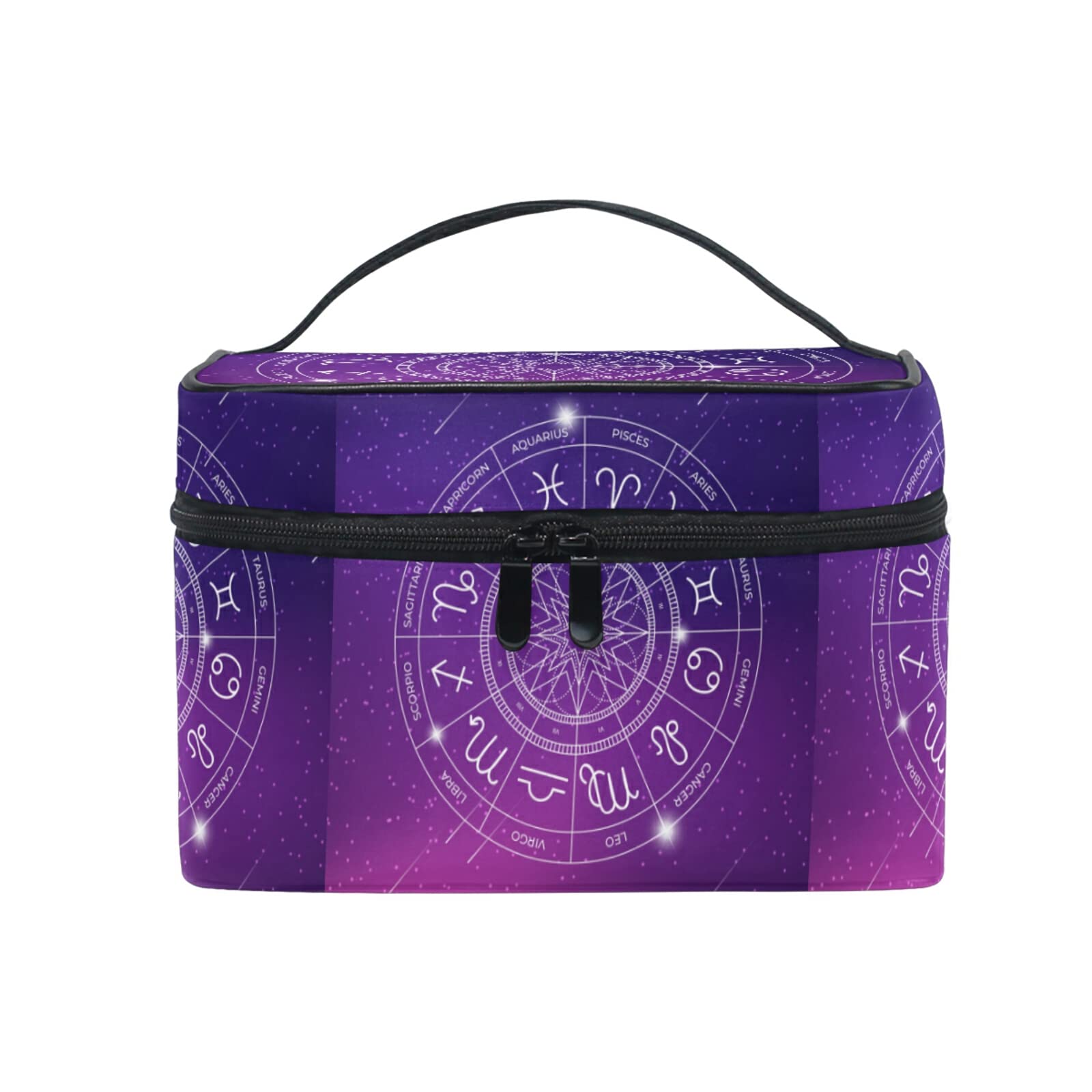 Art Space Zodiac Wheel Makeup Bag for Women - Waterproof Cosmetic Organizer & Travel Toiletry Case - Perfect for Travel, Gym, and Daily Beauty Storage