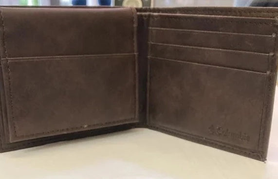Columbia Men's Genuine Leather RFID Blocking Wallet - Slim Bifold Billfold with Credit Card Slots & ID Window - Perfect for Everyday Carry, Travel & Business (Model 31CP220035)